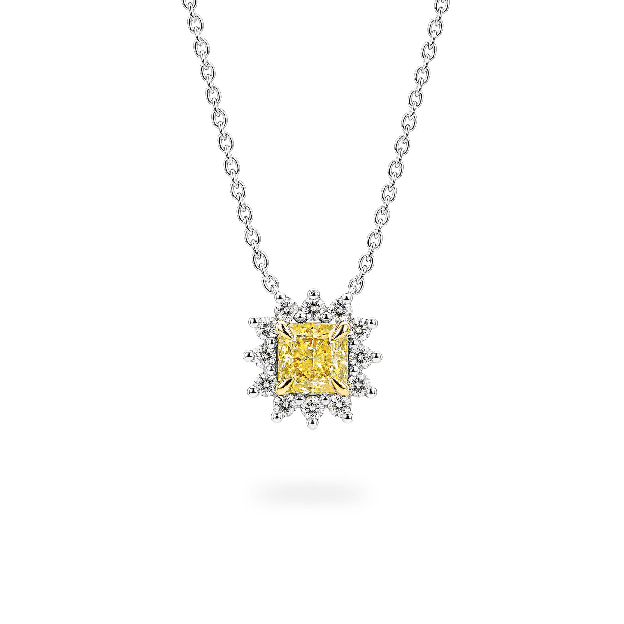 Cushion Fancy Yellow Starburst Neckpiece
