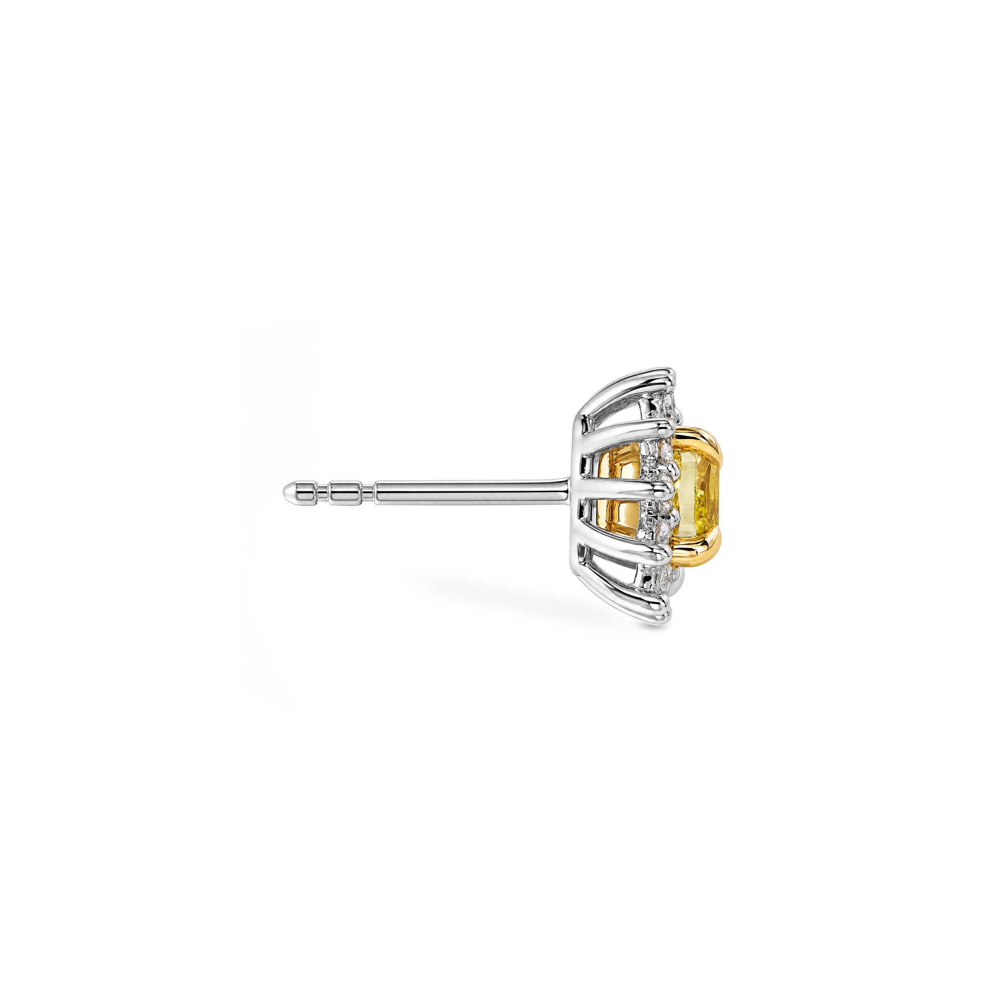 Cushion Fancy Yellow Starburst Earrings