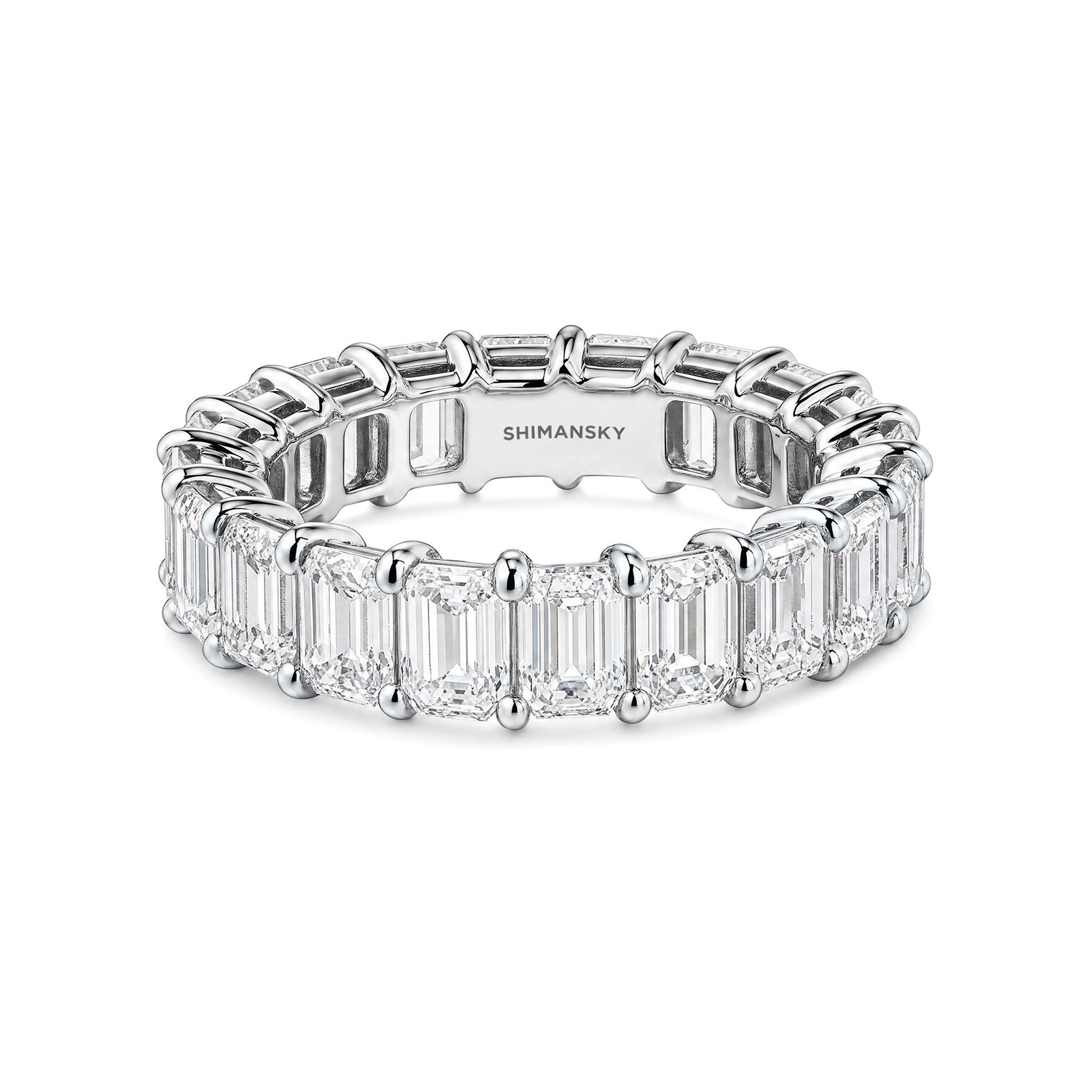 Vertical Emerald Cut Eternity Ring