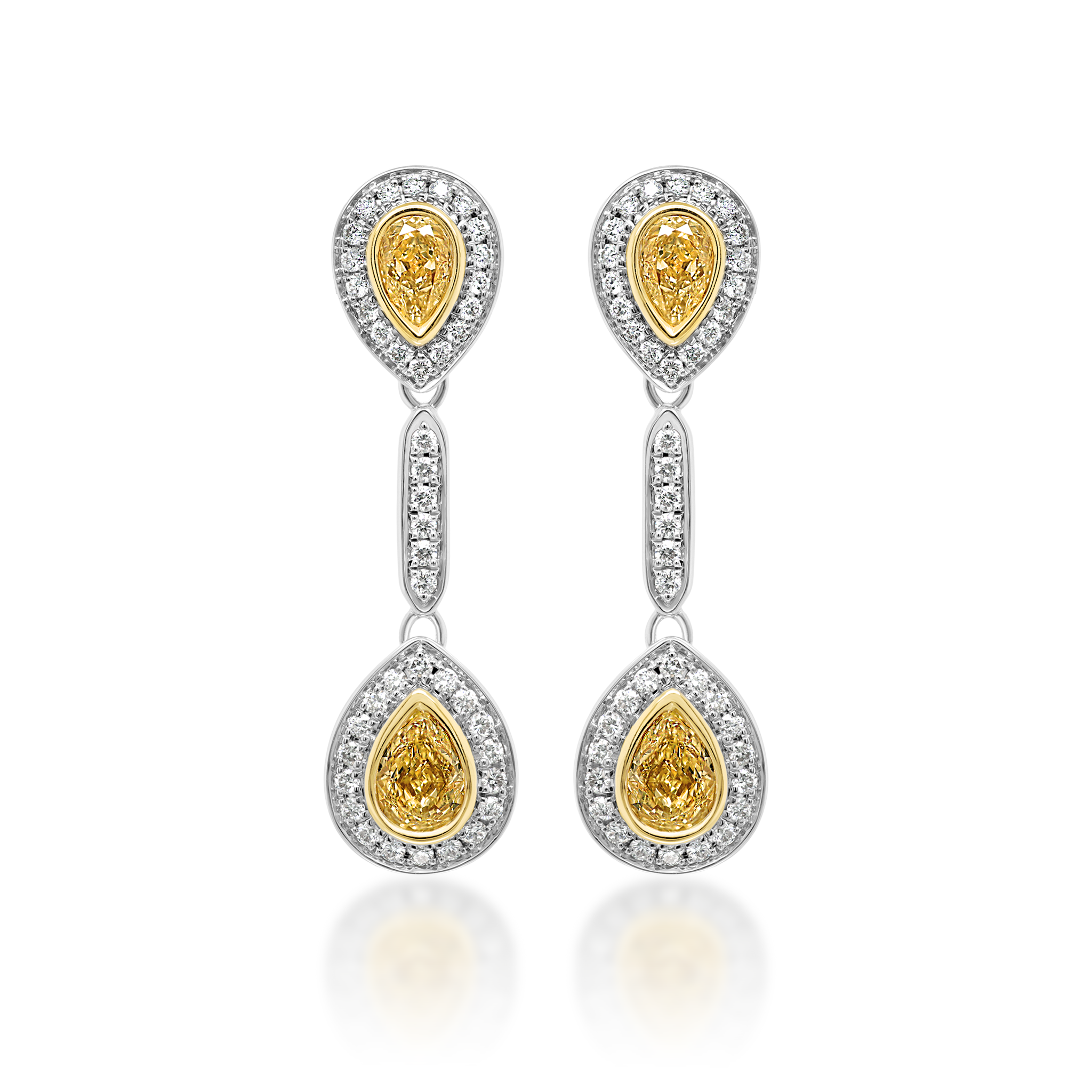 Fancy Yellow Diamond Dress Earrings