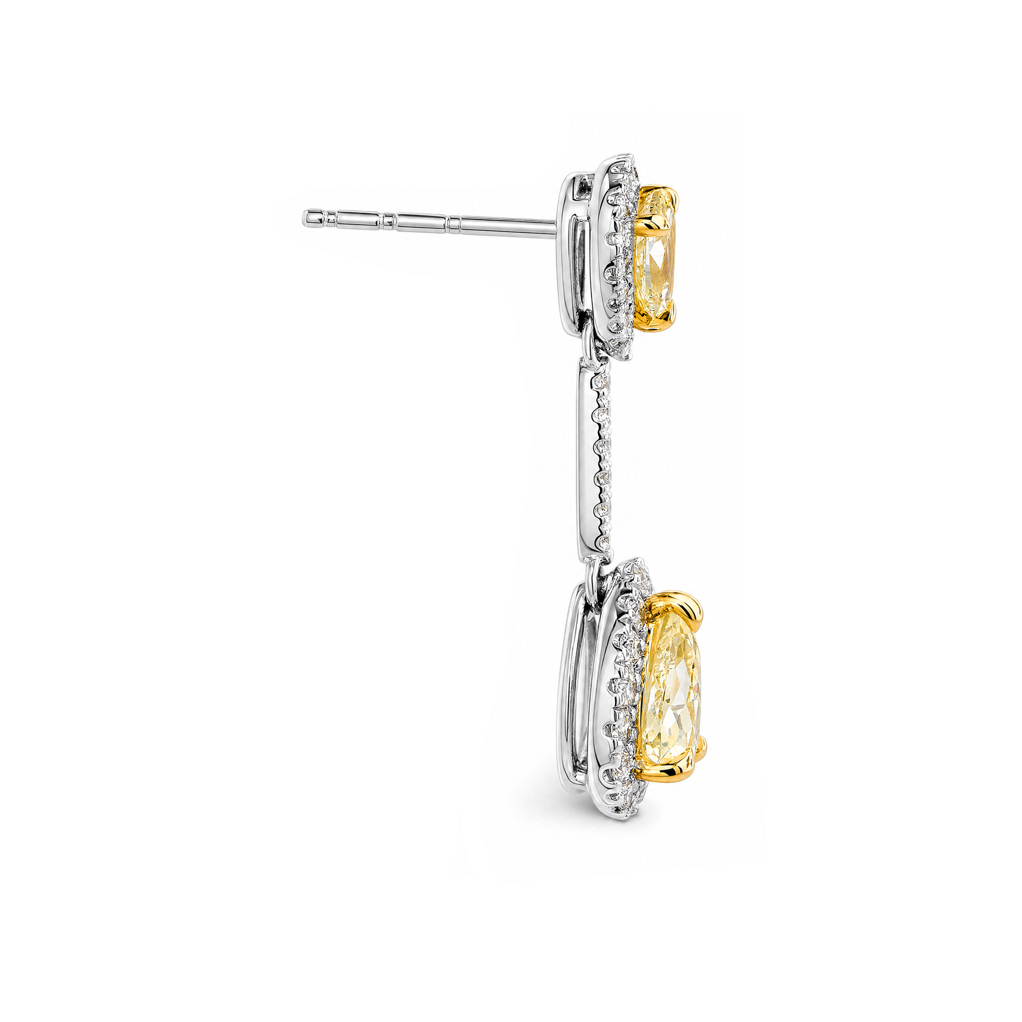 Pear Fancy Yellow Dangling Earrings