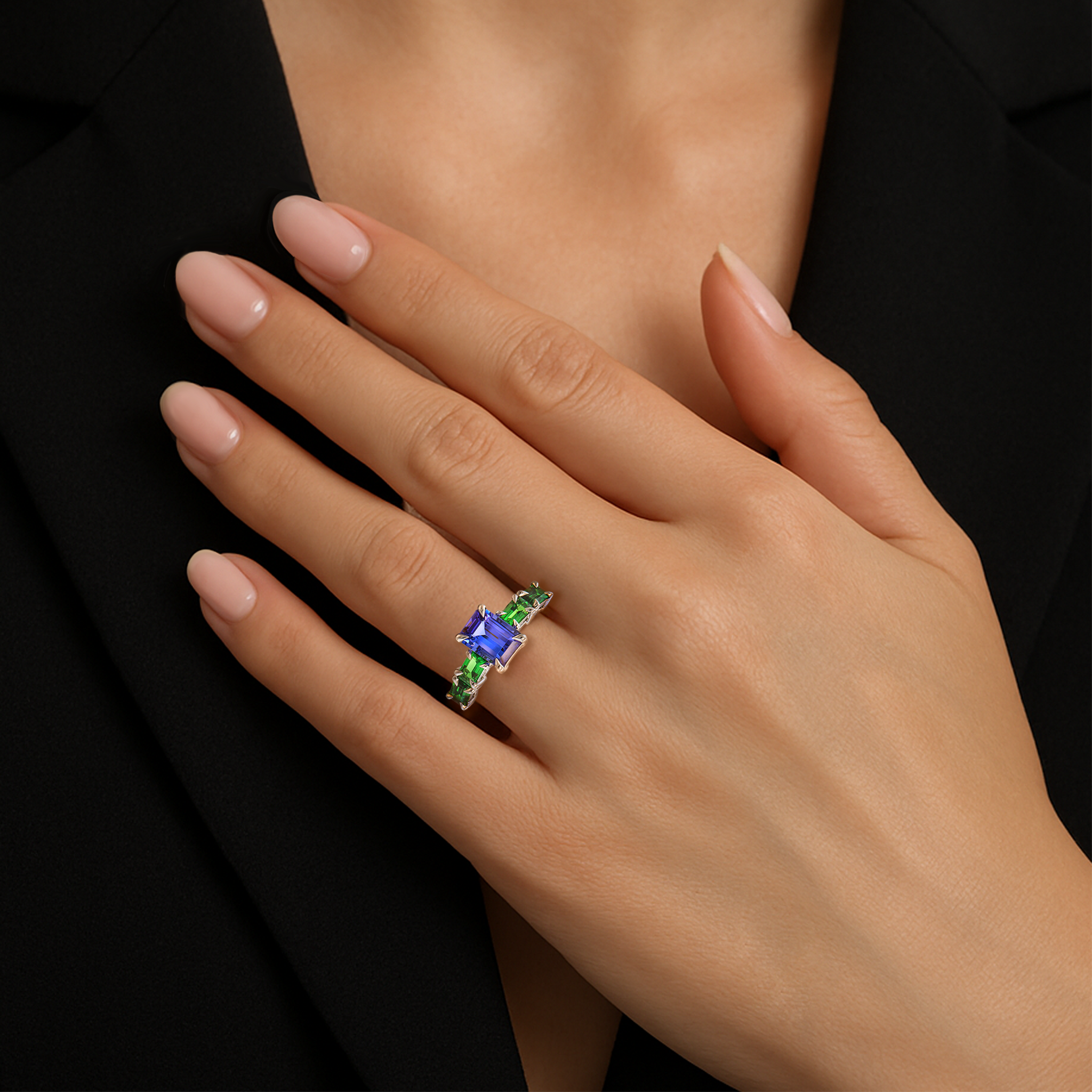 Tanzanite & Tsavorite Dress Ring