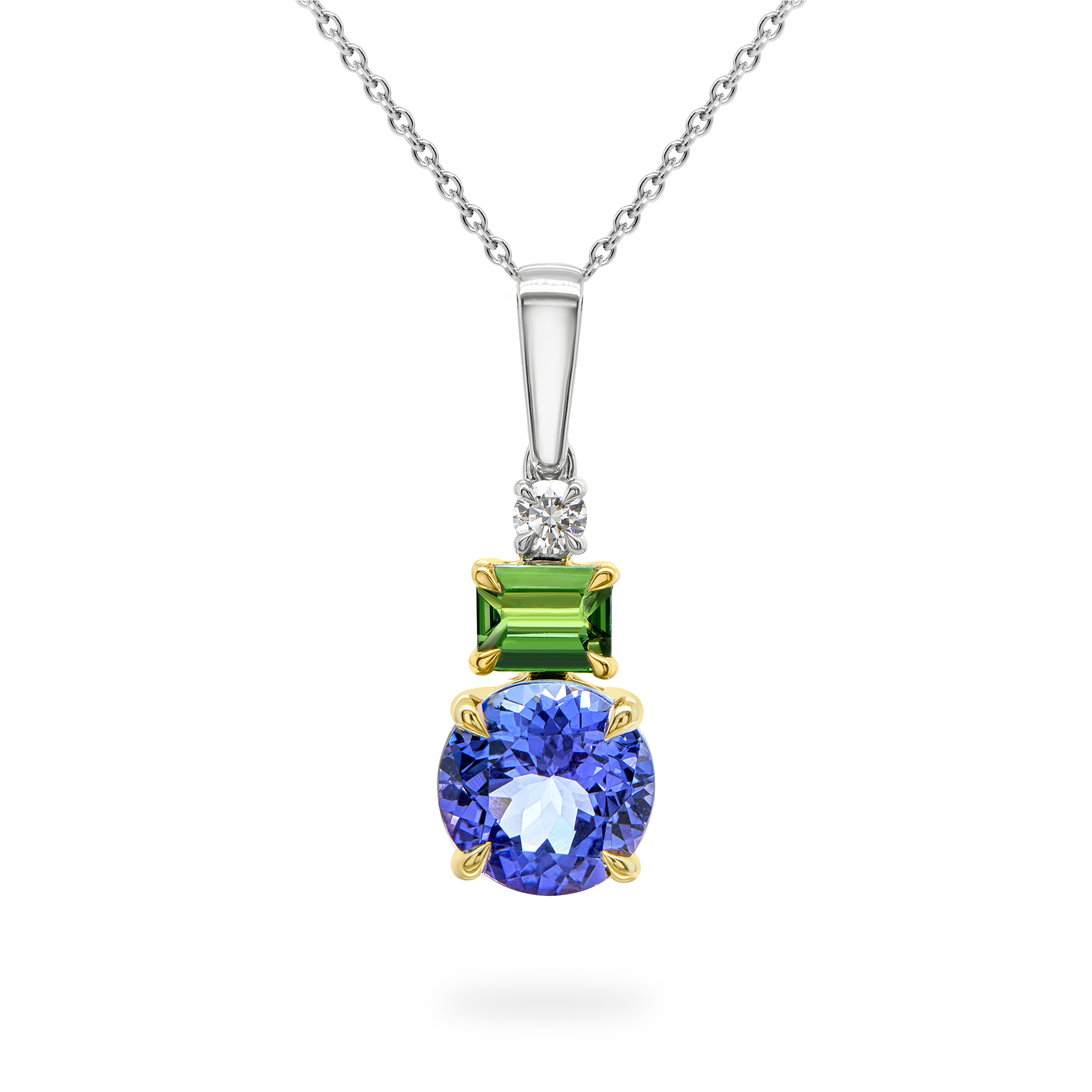 Tanzanite & Tsavorite Drop Pendant