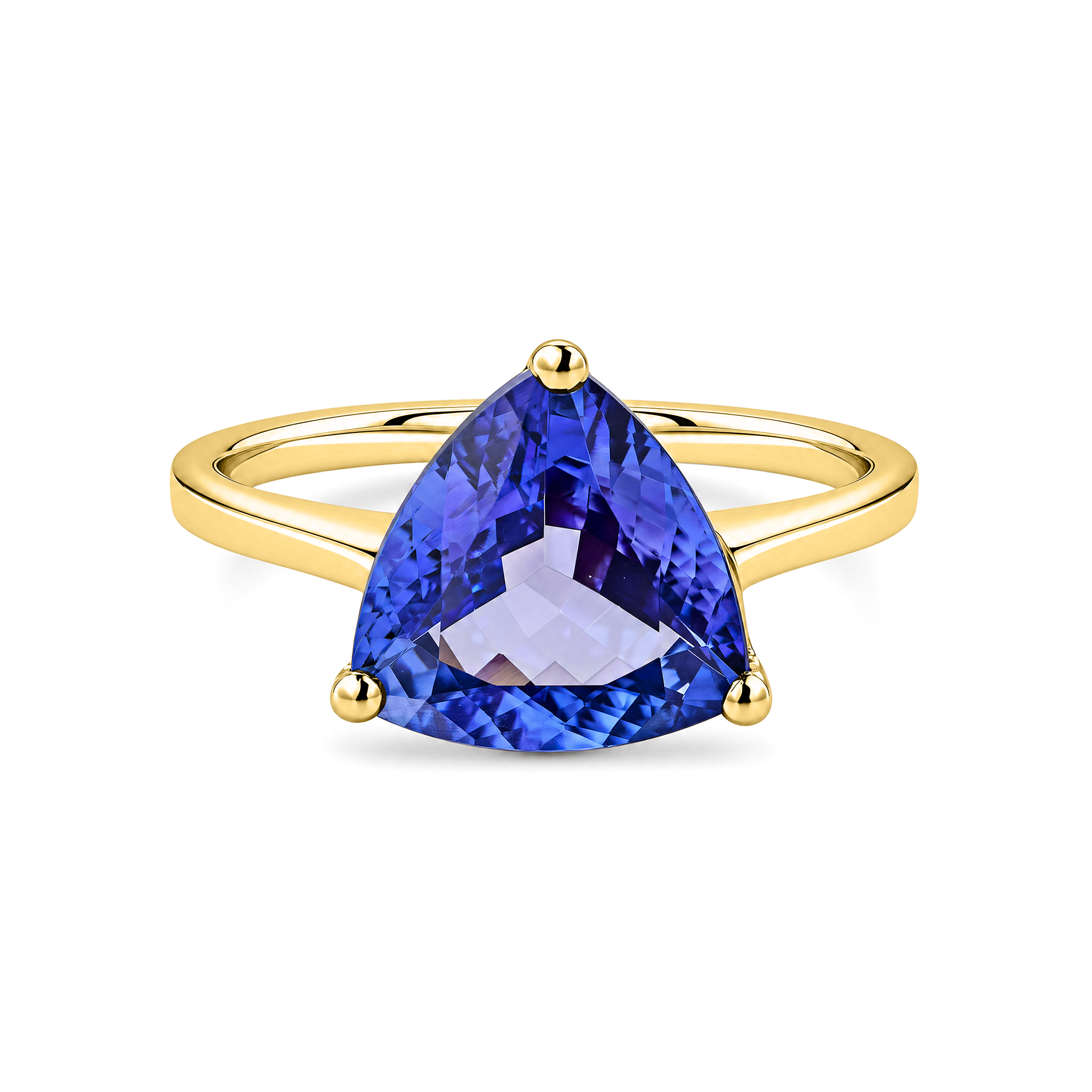 Trilliant Tanzanite Solitaire Ring