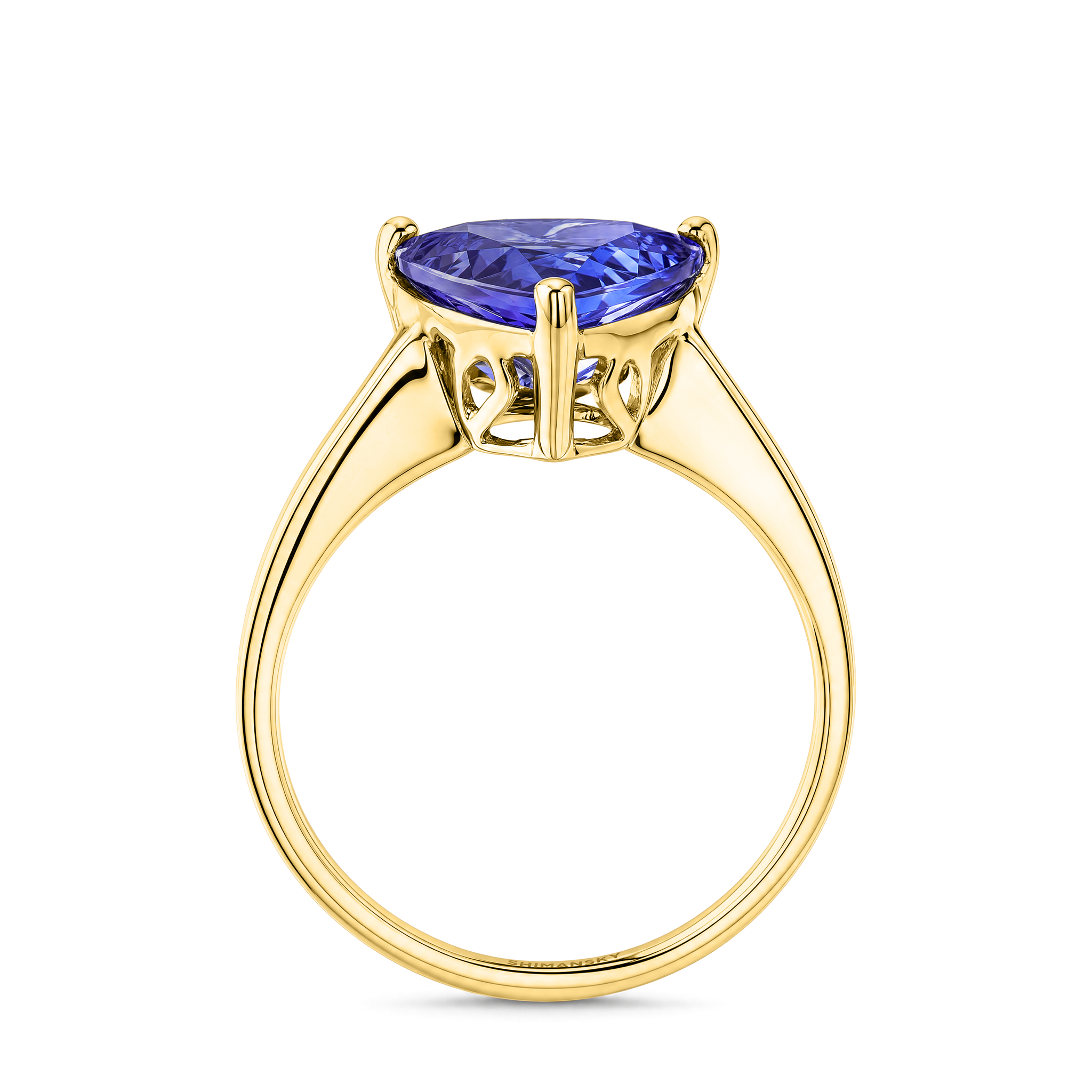 Trilliant Tanzanite Solitaire Ring