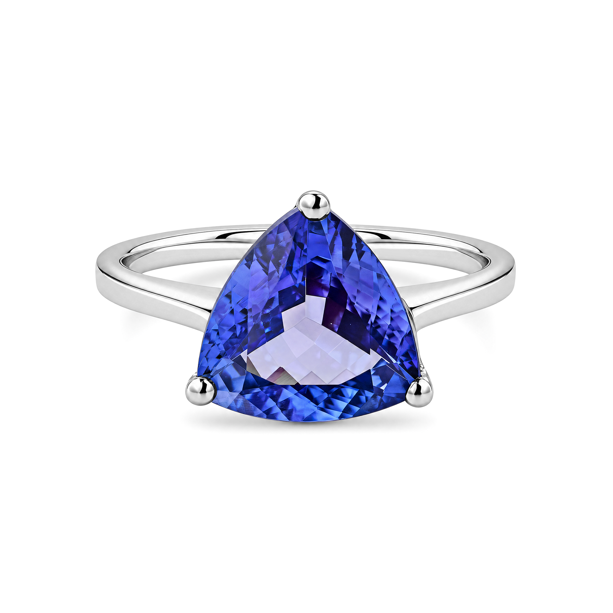 Trilliant Tanzanite Solitaire Ring