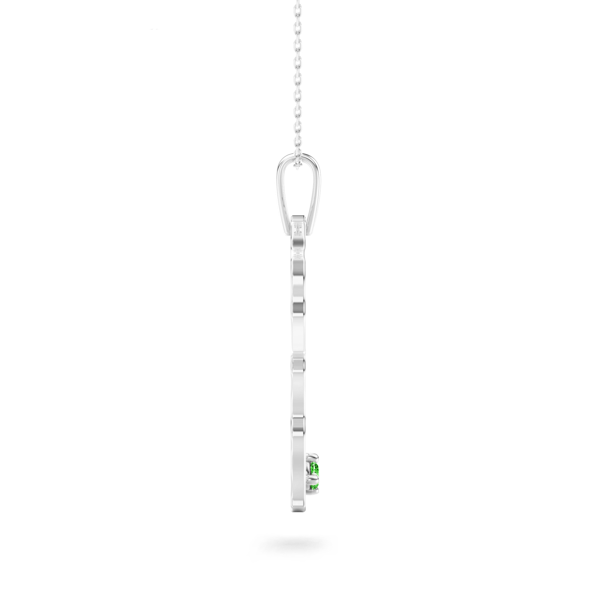 Shimansky 0.1ct My Africa Large Tsavorite Pendant in 14K White Gold Side View
