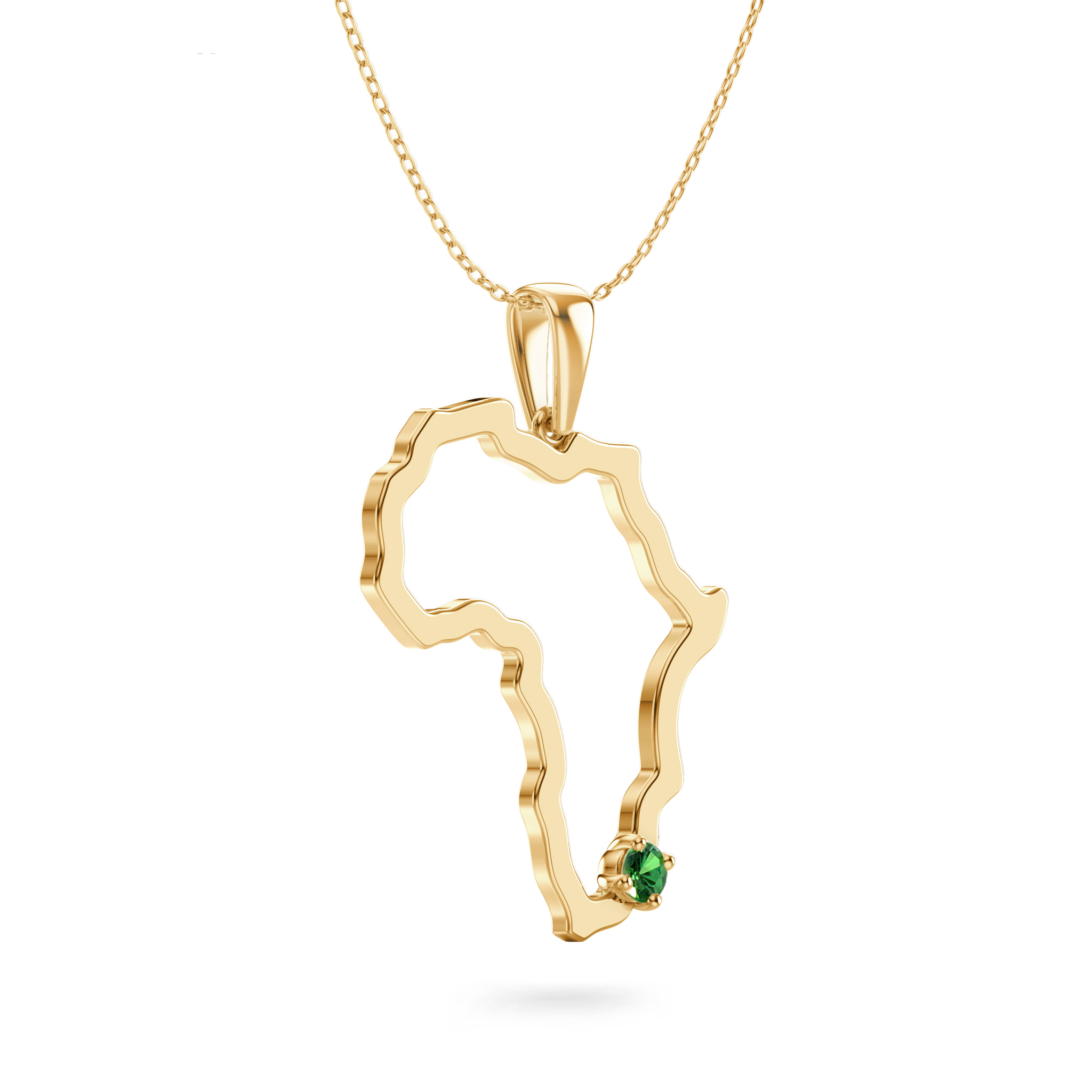 Shimansky 0.1ct My Africa Large Tsavorite Pendant in 14K Yellow Gold 3D View