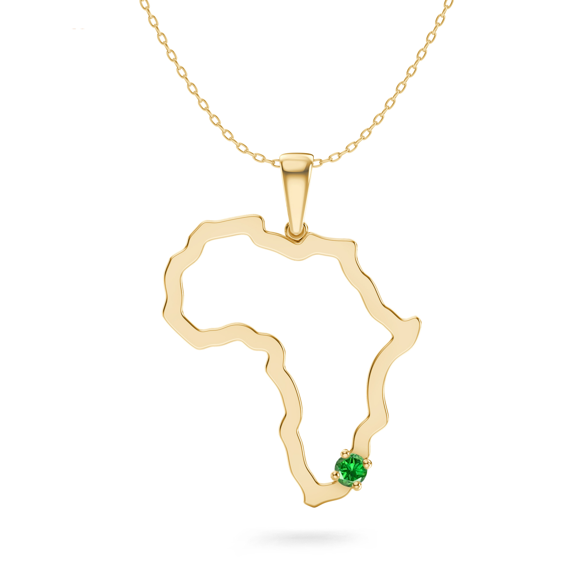 Shimansky 0.1ct My Africa Large Tsavorite Pendant in 14K Yellow Gold Front View