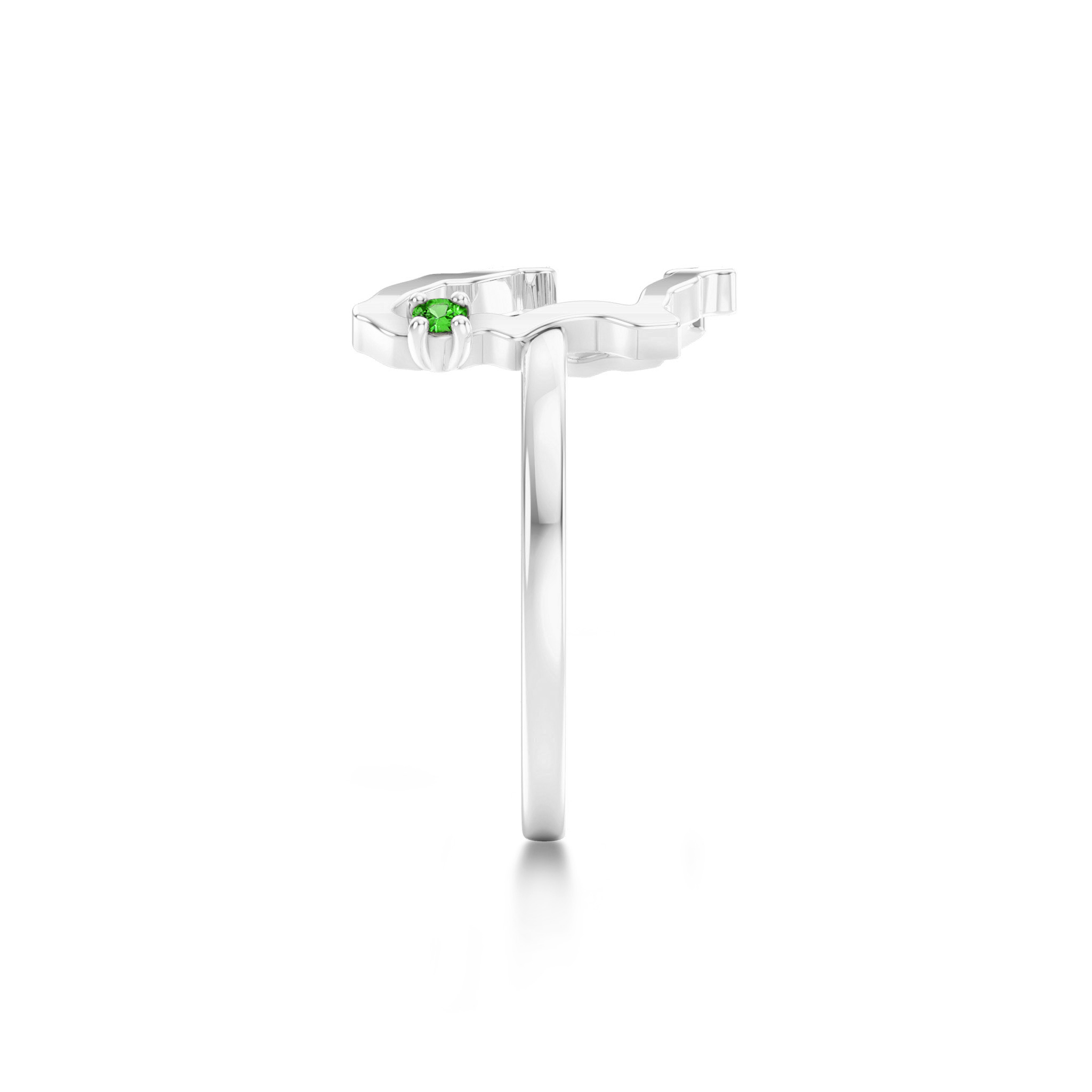 Shimansky 0.09ct My Africa Medium Tsavorite Ring in 14K White Gold Side View