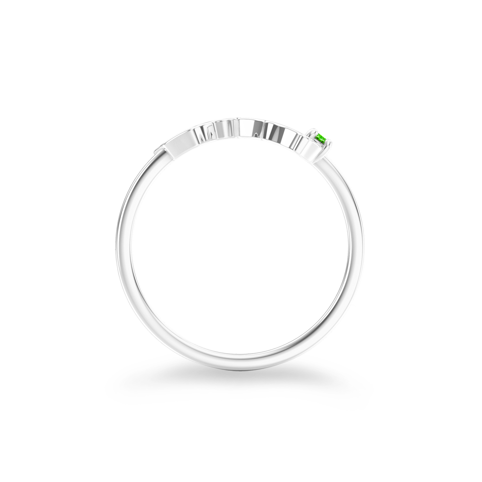 Shimansky 0.09ct My Africa Medium Tsavorite Ring in 14K White Gold Profile View
