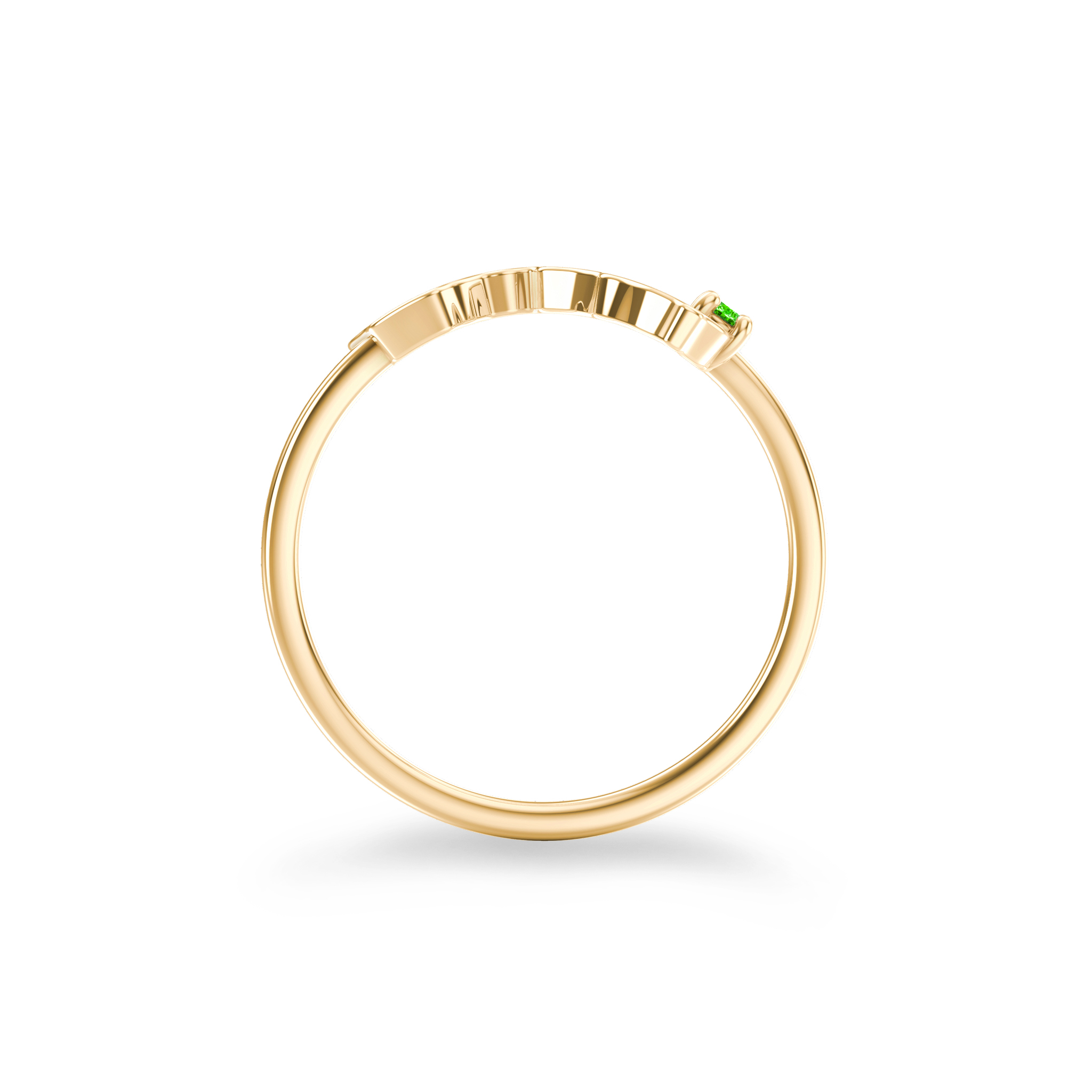 Shimansky 0.07ct My Africa Medium Tsavorite Ring in 14K Yellow Gold Profile View