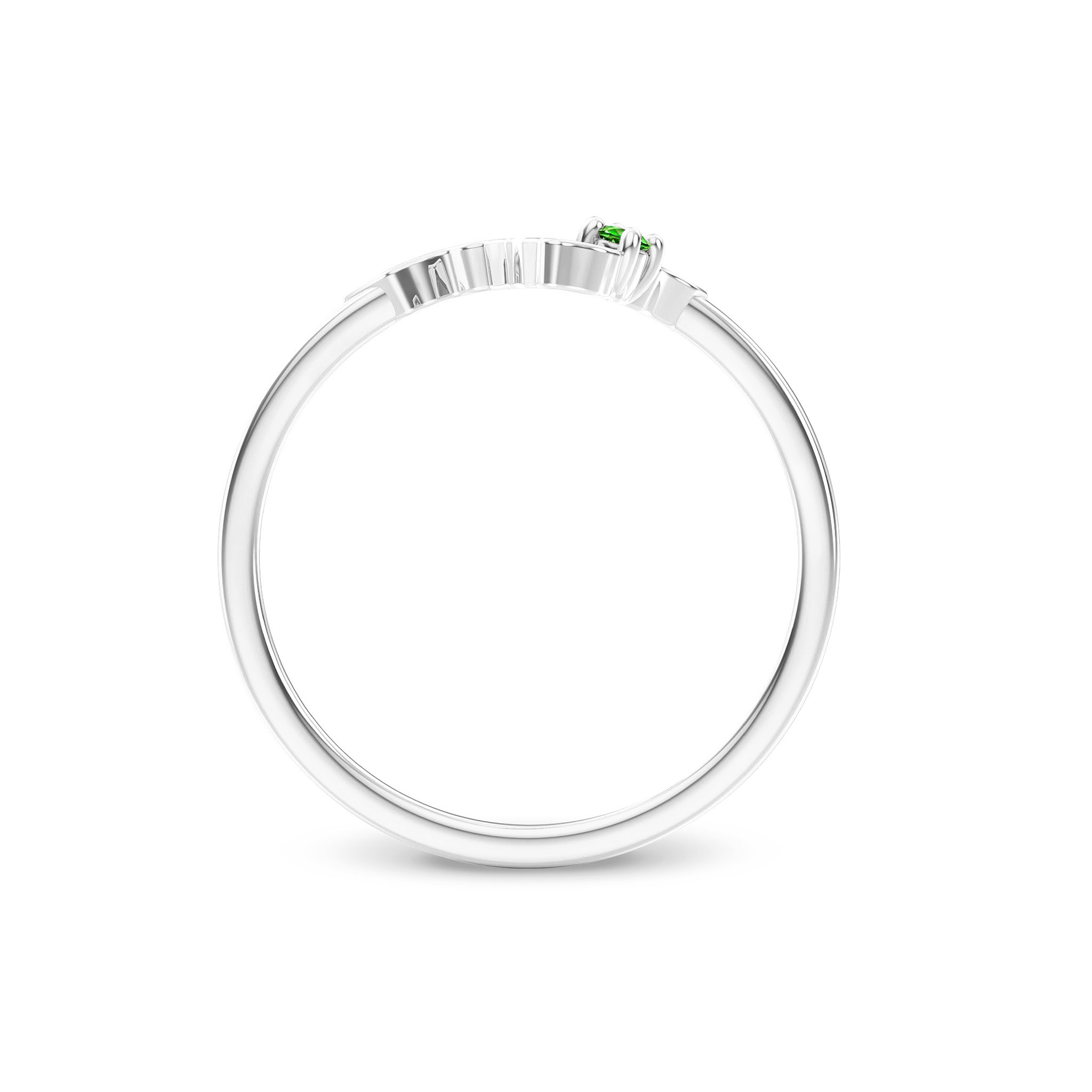 Shimansky 0.04ct My Africa Small Tsavorite Ring in 14K White Gold Profile View
