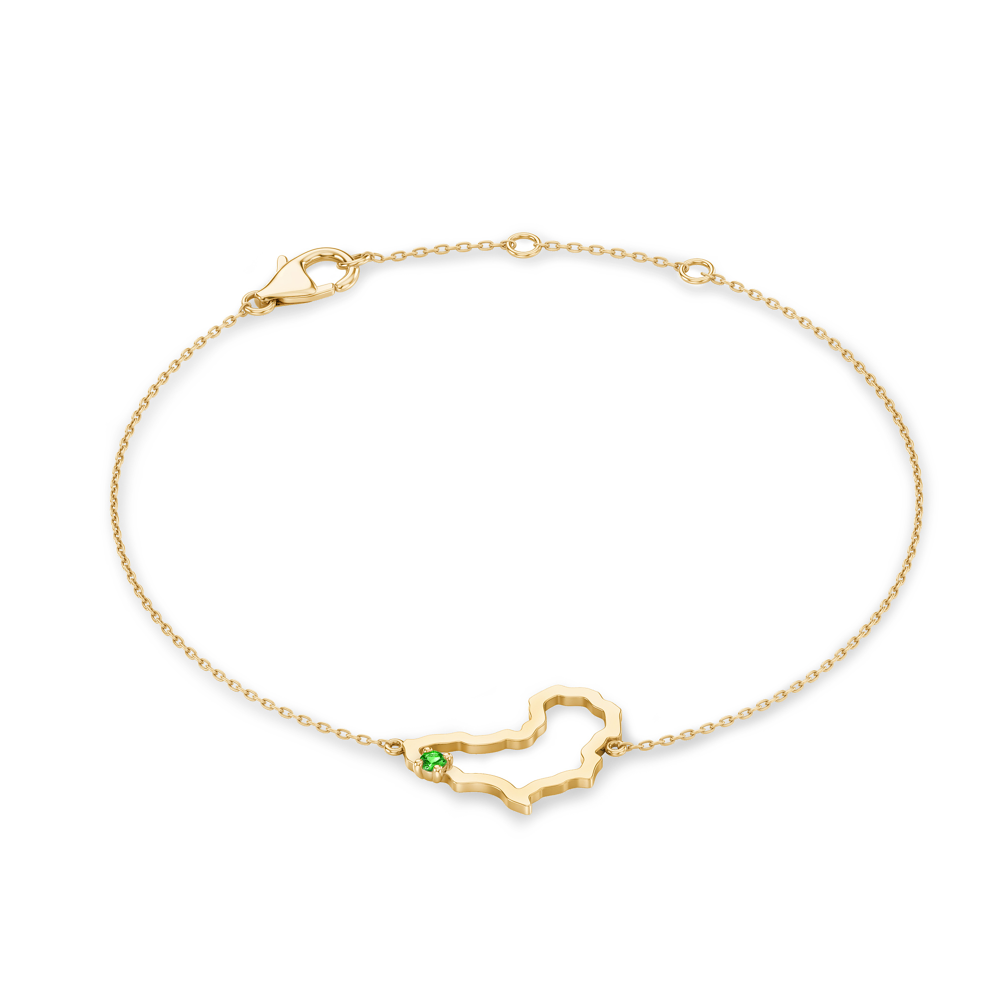 Shimansky 0.07ct My Africa Tsavorite Bracelet in 14K Yellow Gold 3D View