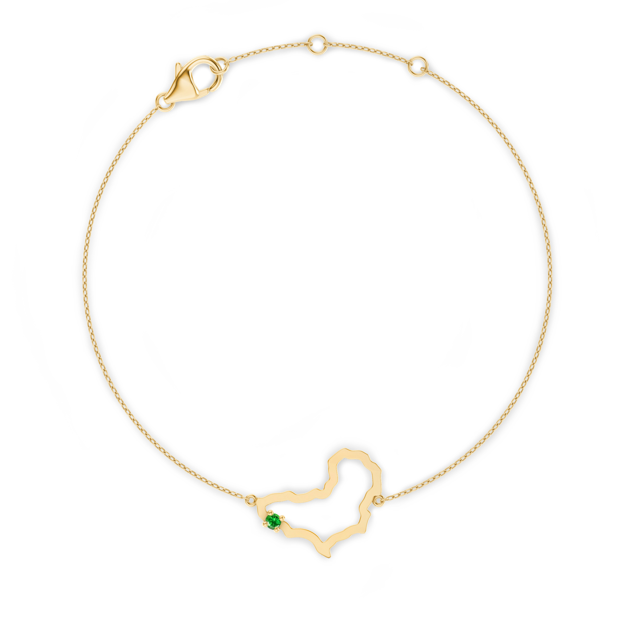 Shimansky 0.07ct My Africa Tsavorite Bracelet in 14K Yellow Gold Front View