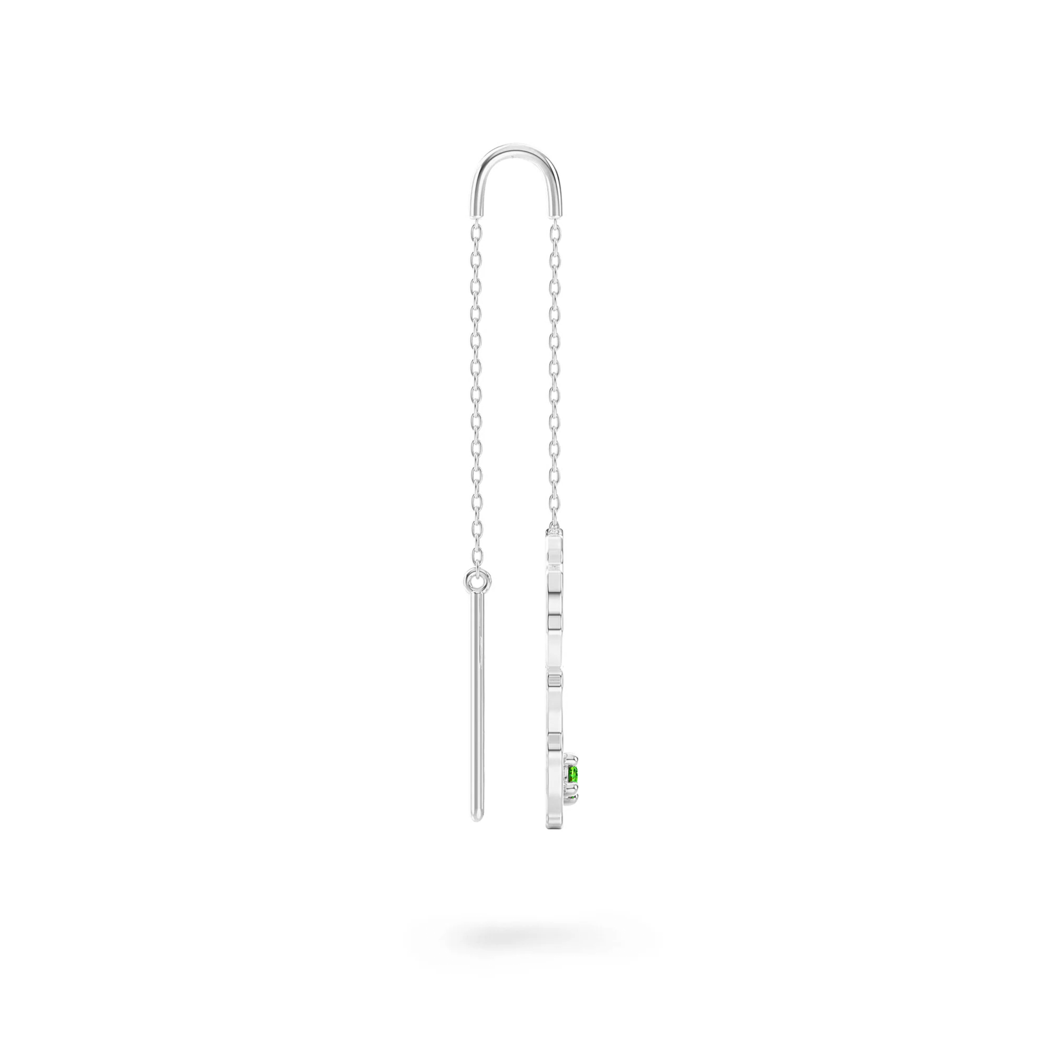 Shimansky 0.07 TCW My Africa Tsavorite Drop Earrings in 14K White Gold Profile View