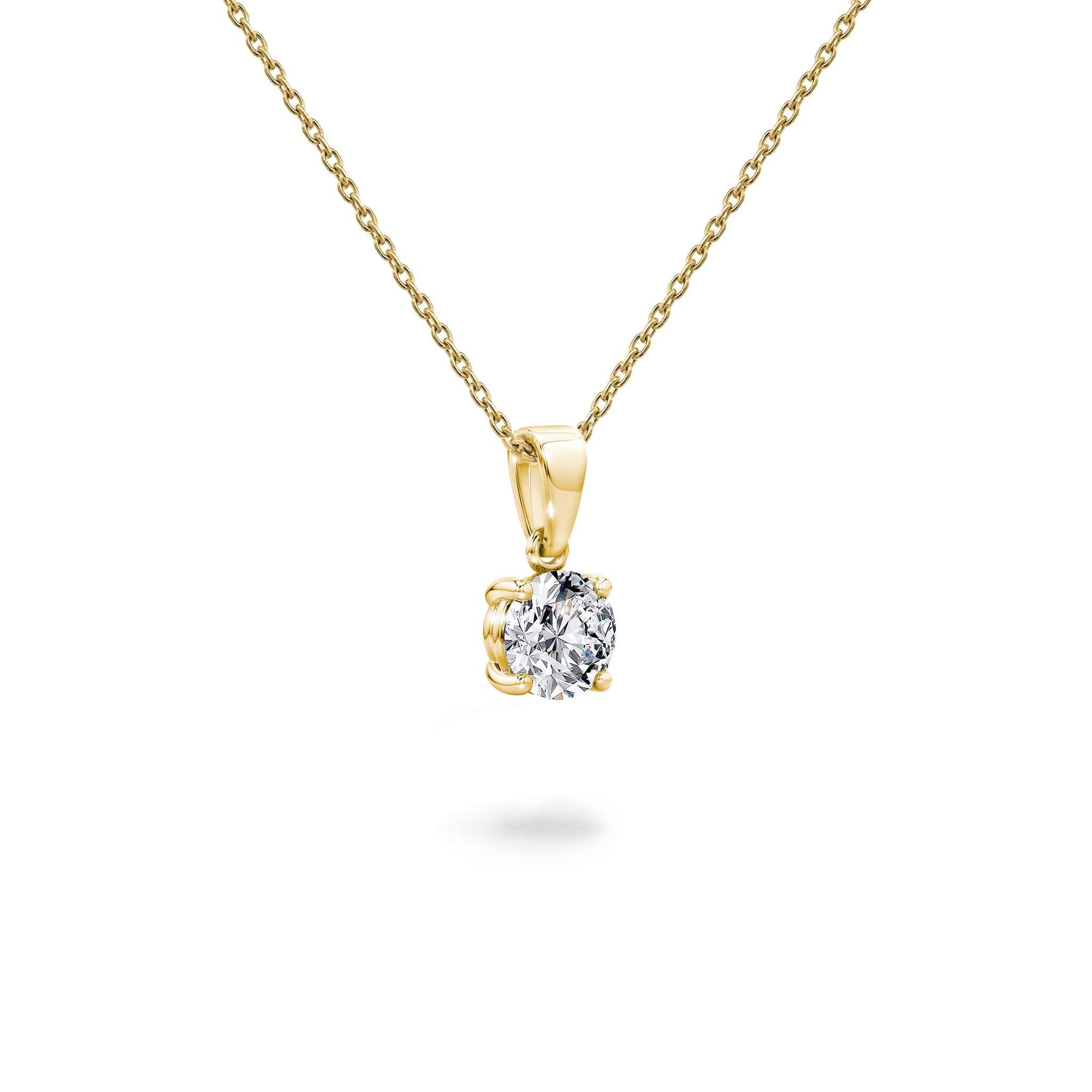 Shimansky - 4 Claw Solitaire Diamond Pendant 0.40ct crafted in 18K Yellow Gold 3D View