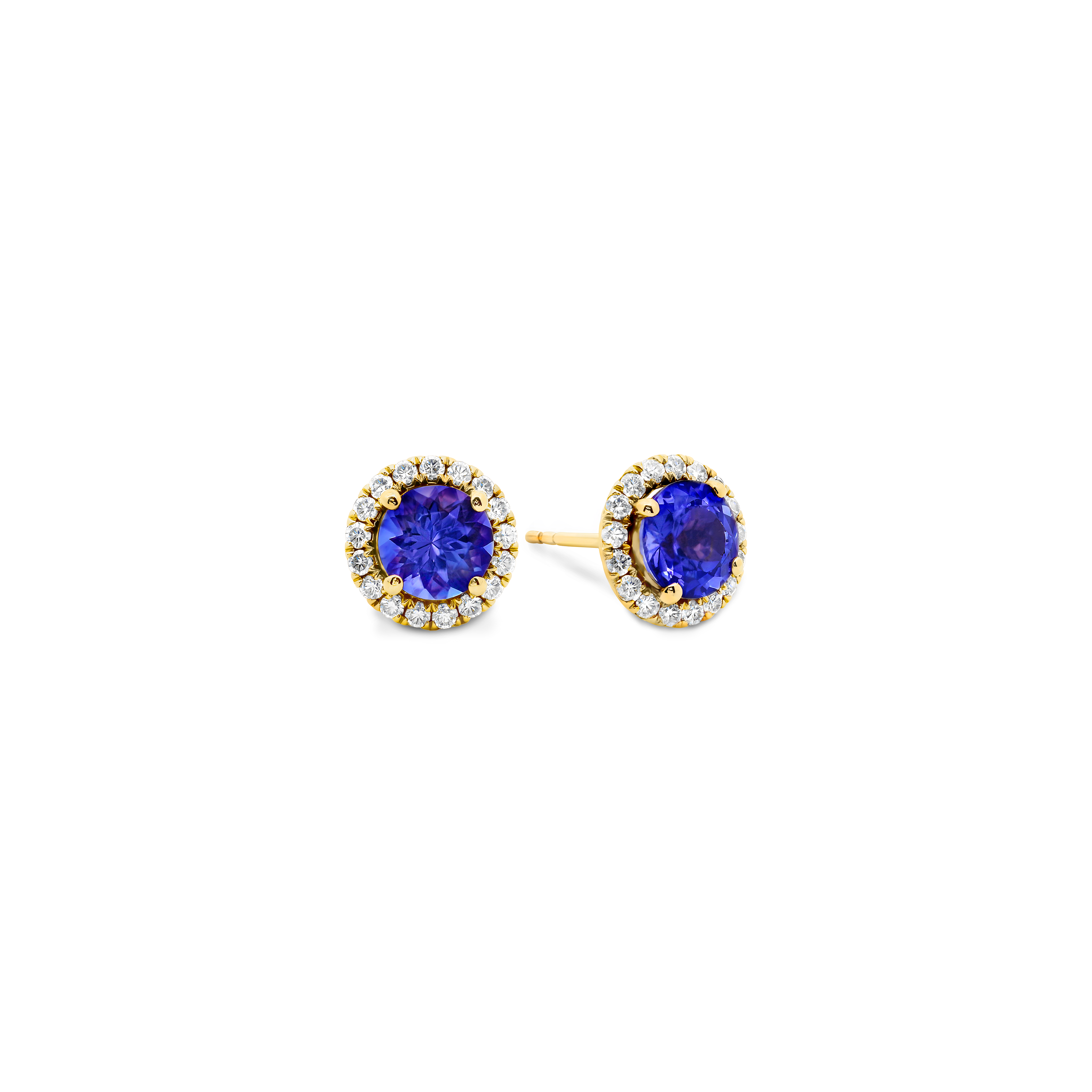 Boucles d'oreilles halo de tanzanite