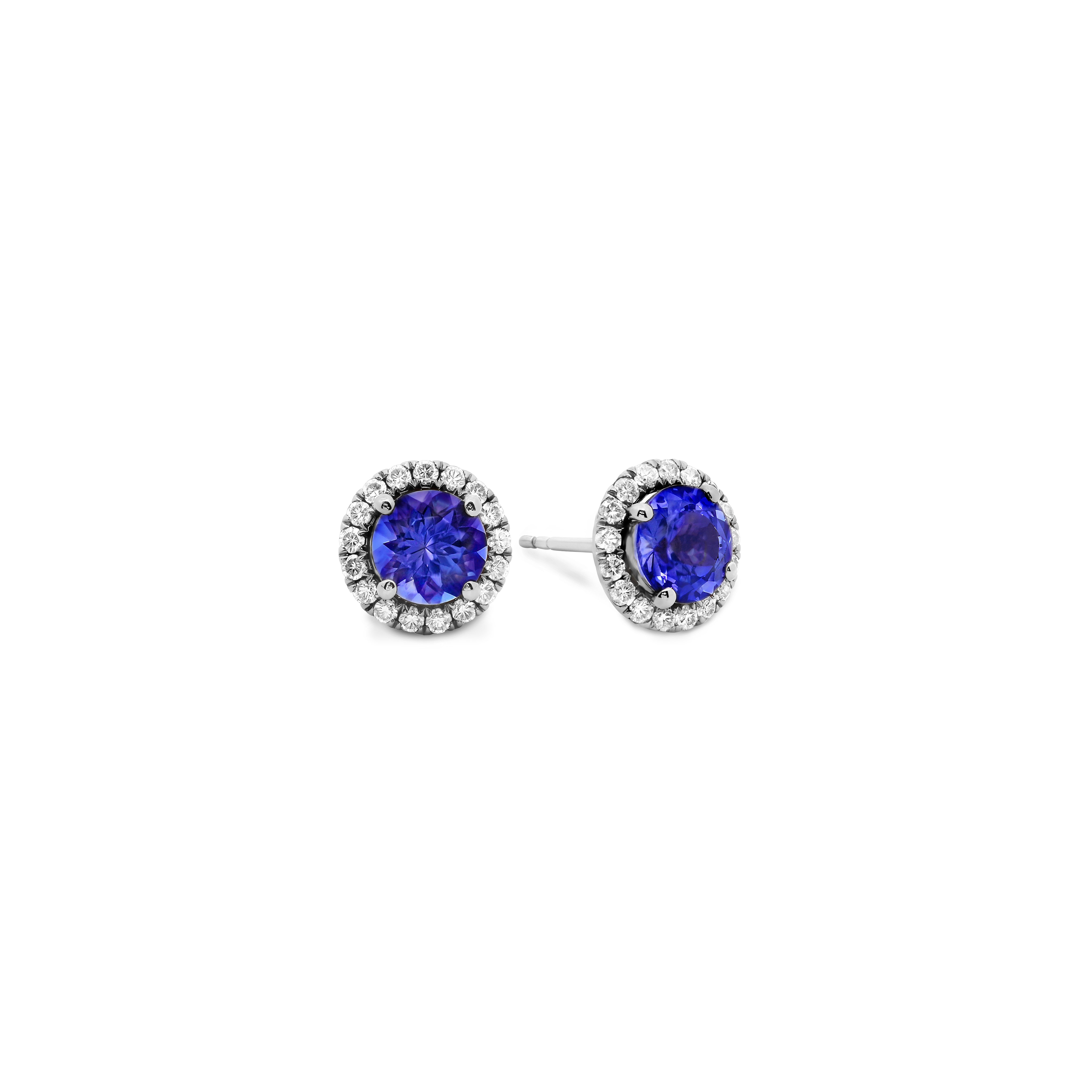 Tanzanite Halo Earrings