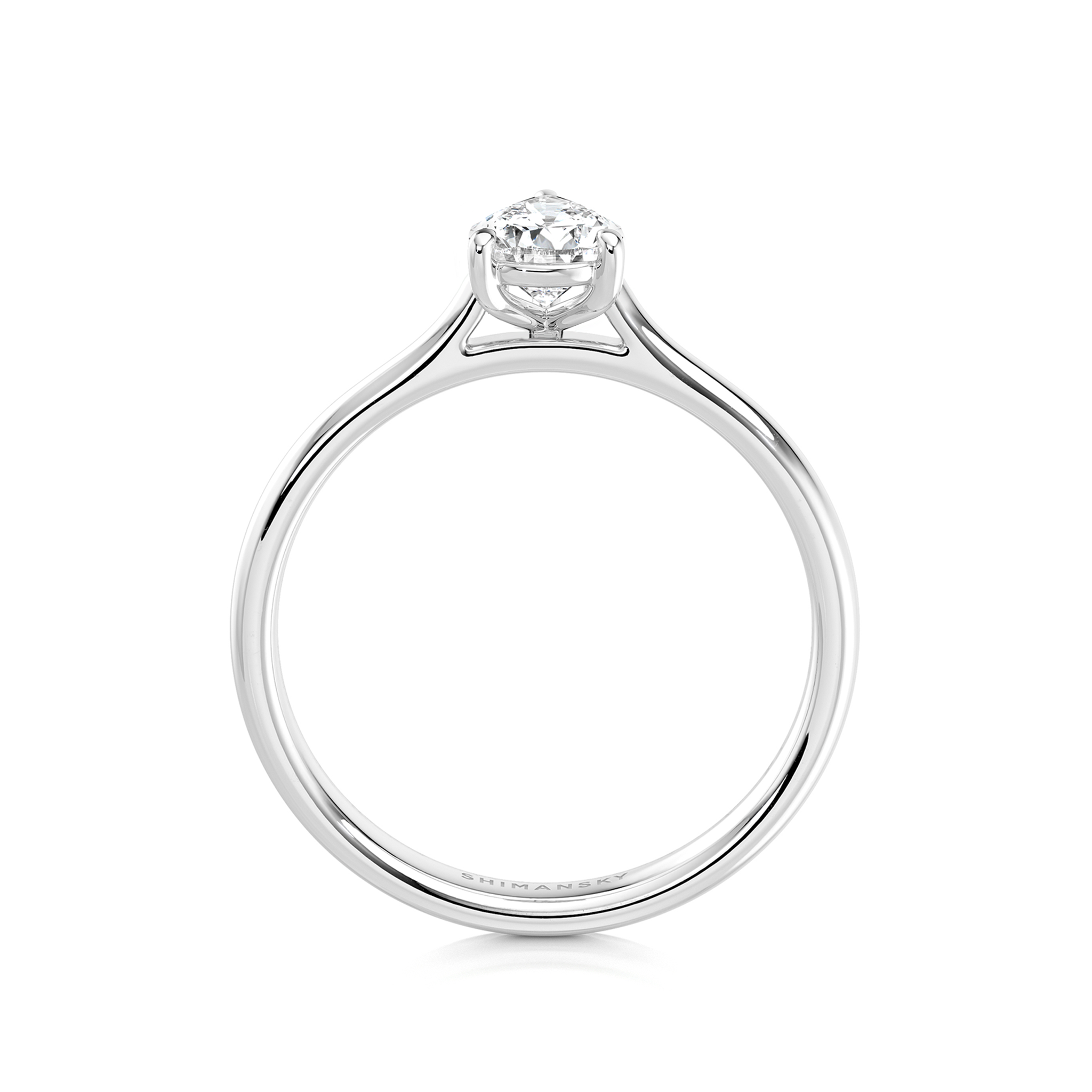 Pear Shape Diamond Solitaire Engagement Ring