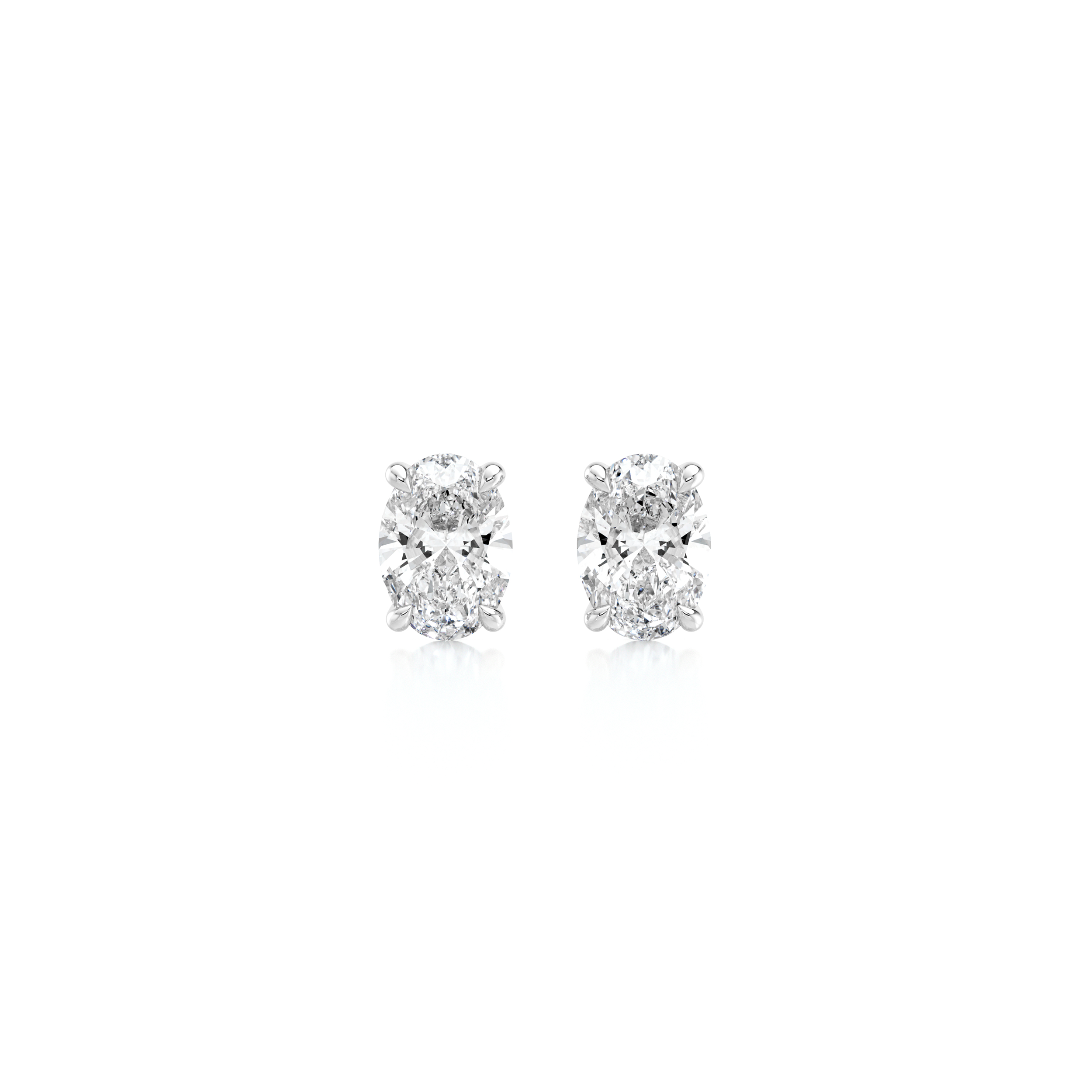 Oval Diamond Solitaire Earrings