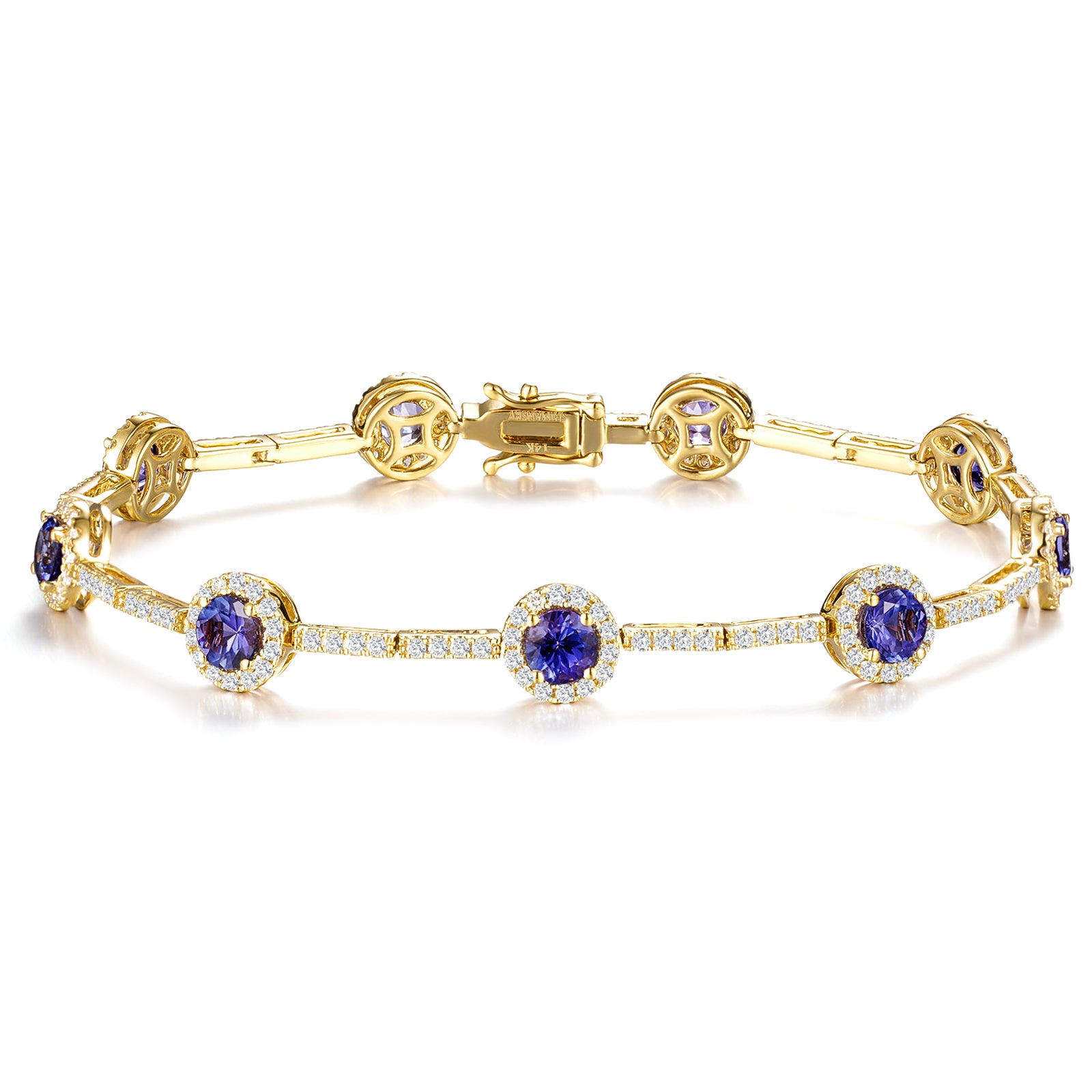 Tanzanite Pear Halo Dress Bracelet