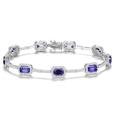 Tansanit Emerald Halo Dress Armband