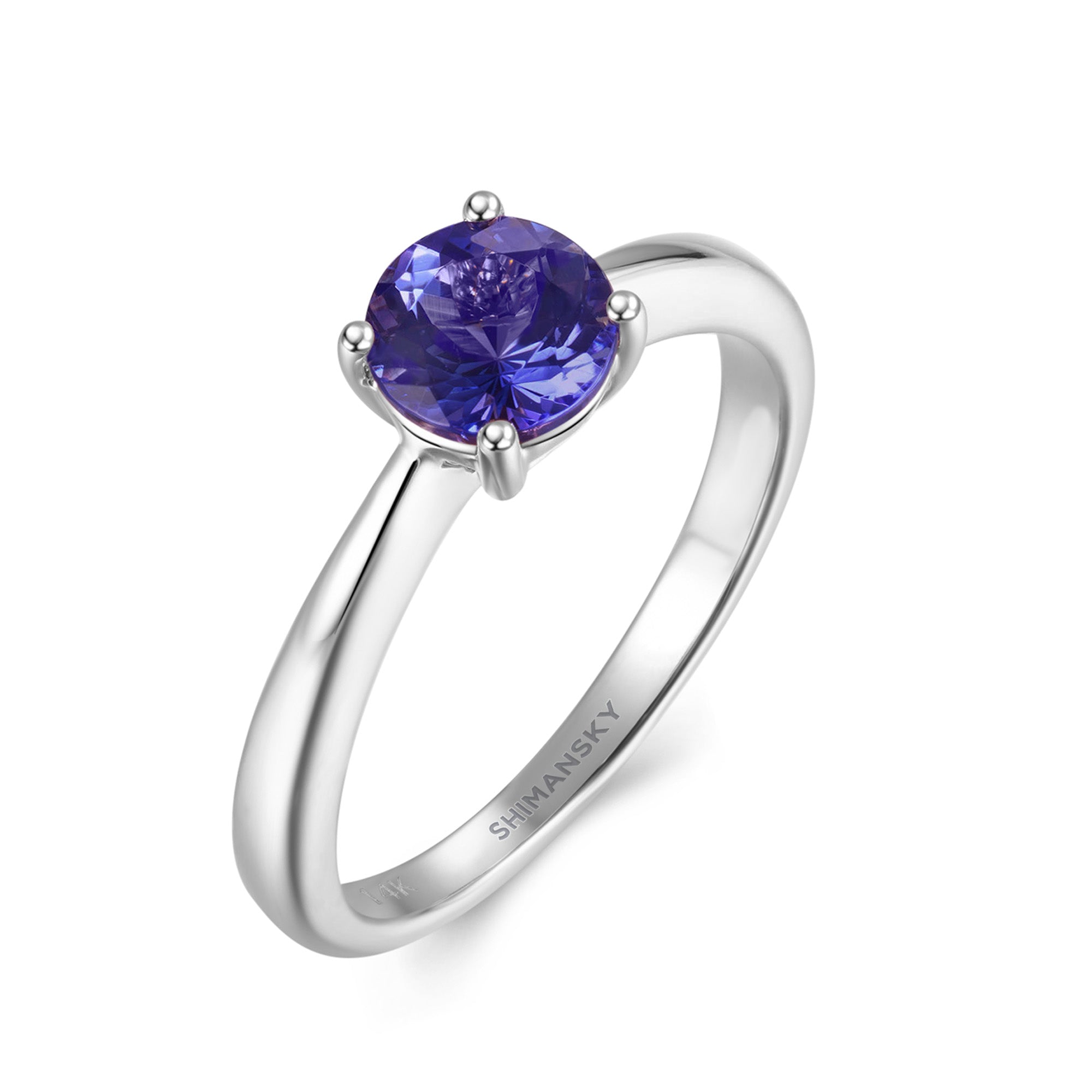 Tanzanite Round Solitaire Ring
