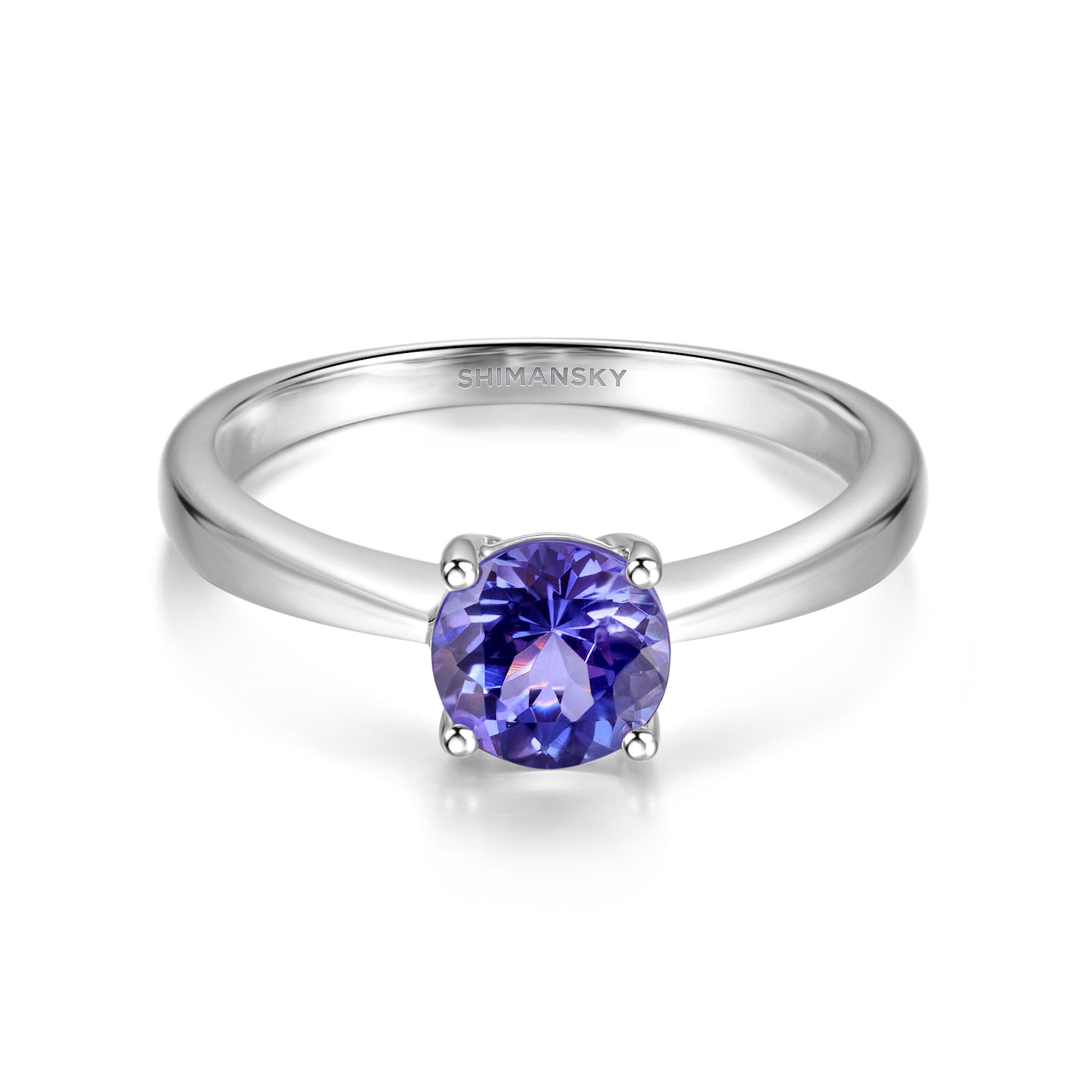 Tanzanite Round Solitaire Ring