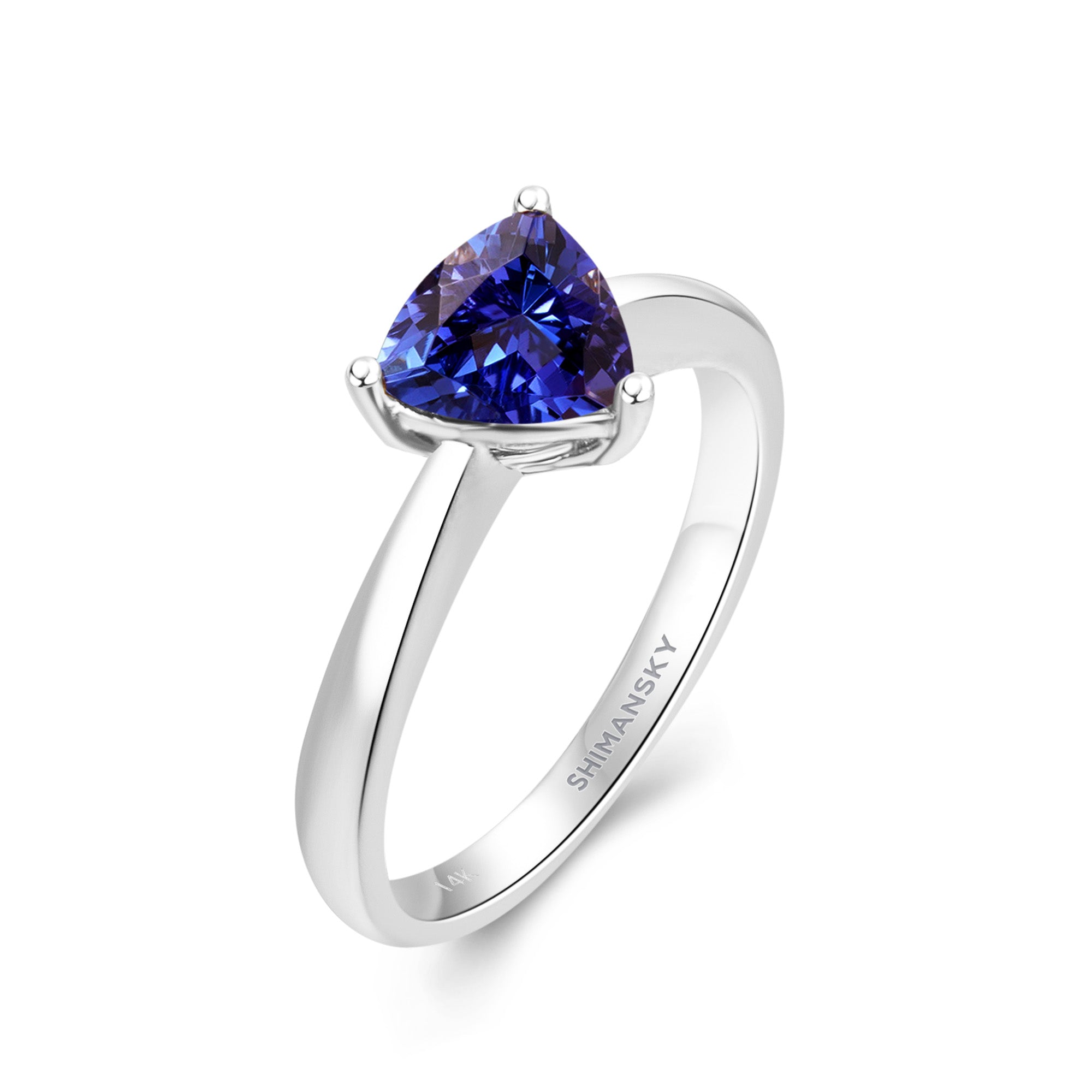Tanzanite Trilliant Solitaire Ring