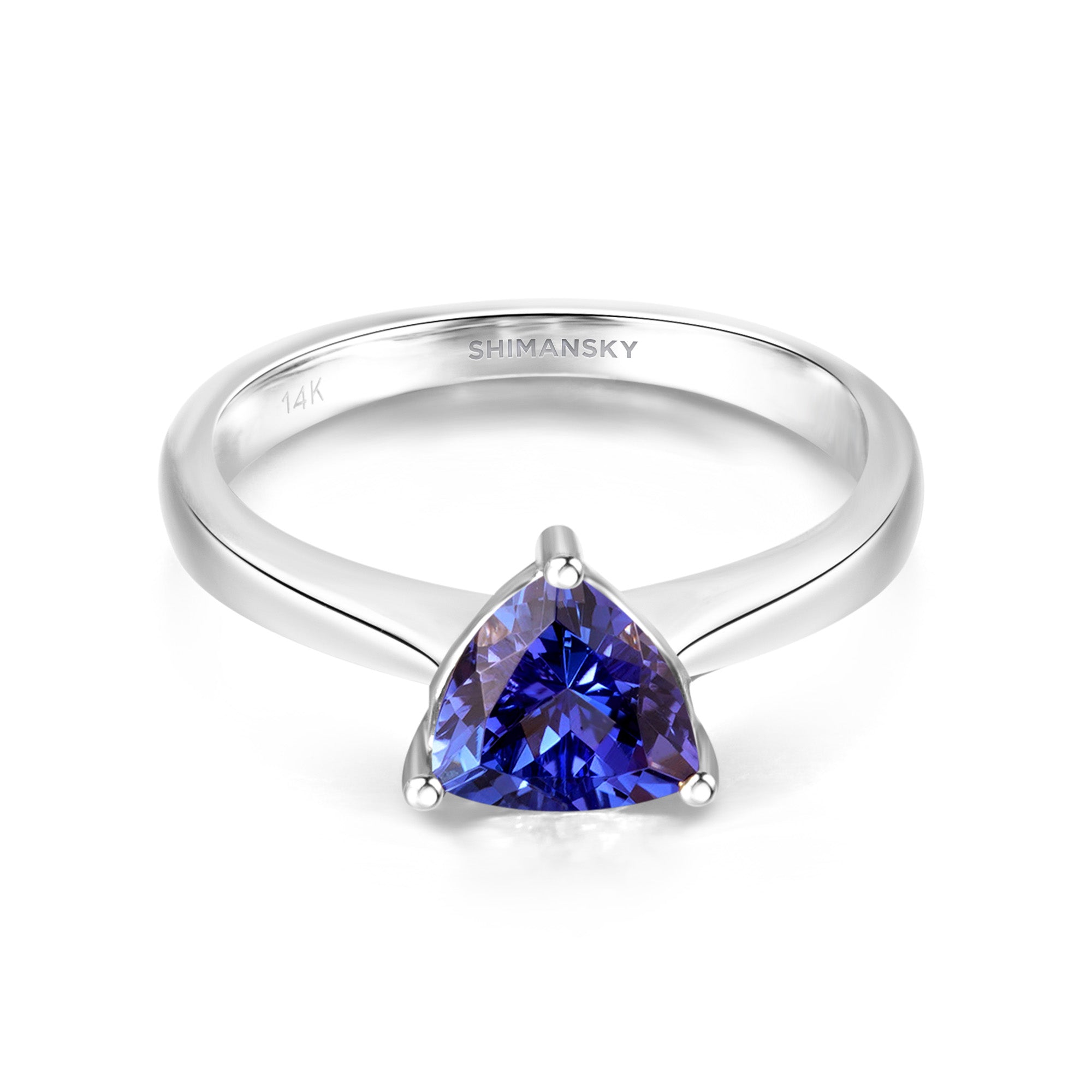 Tanzanite Trilliant Solitaire Ring