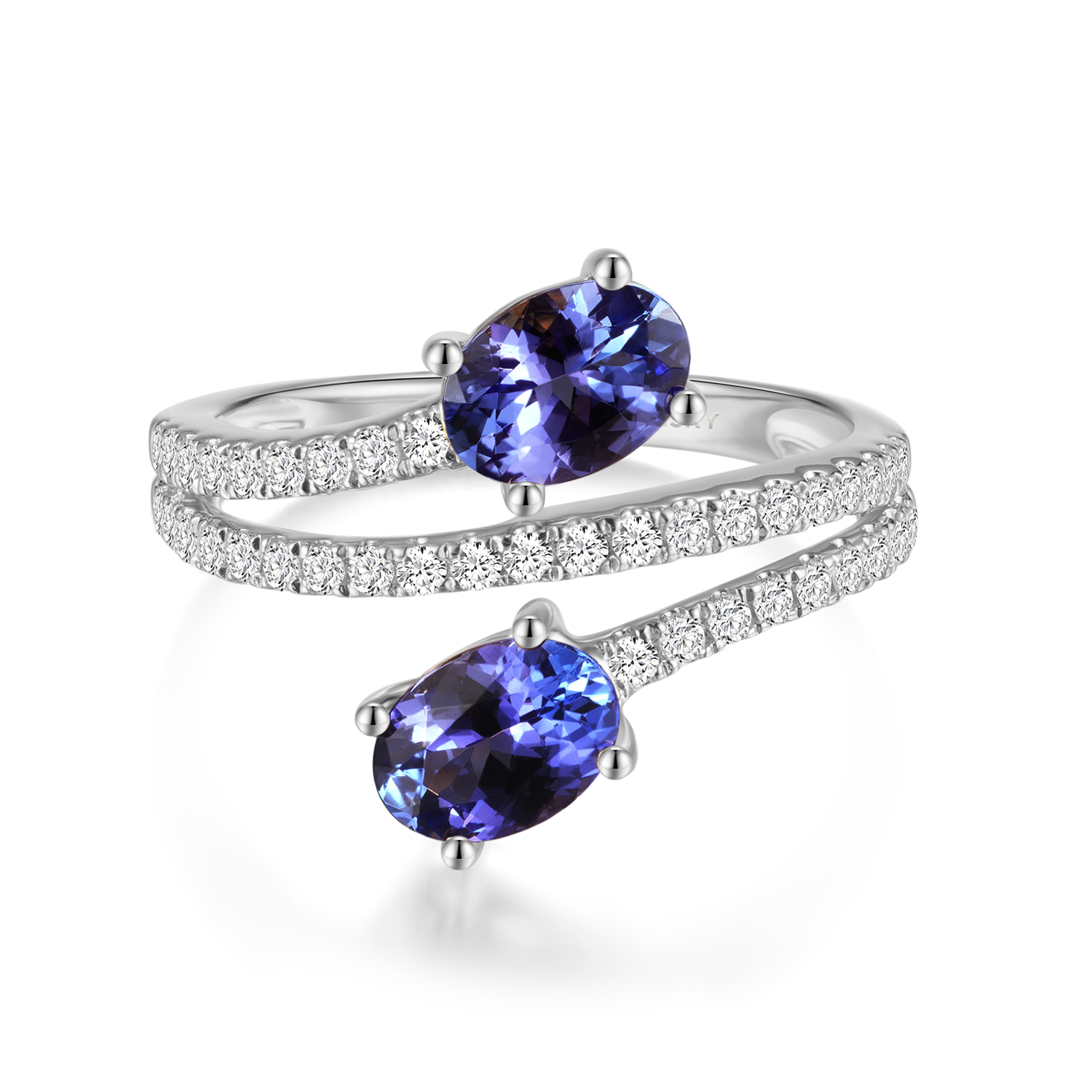 Tanzanite Microset Overlap Ring