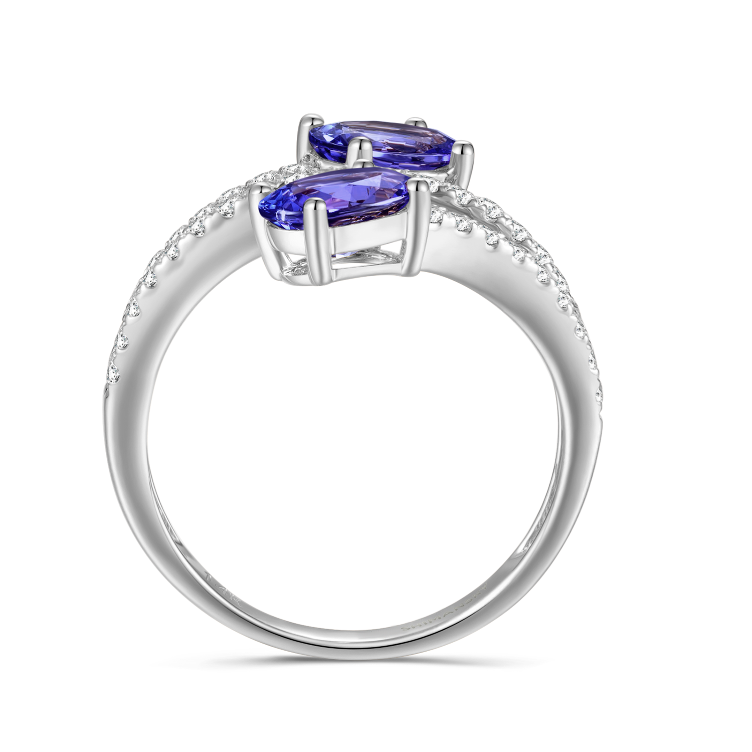 Tanzanite Microset Overlap Ring