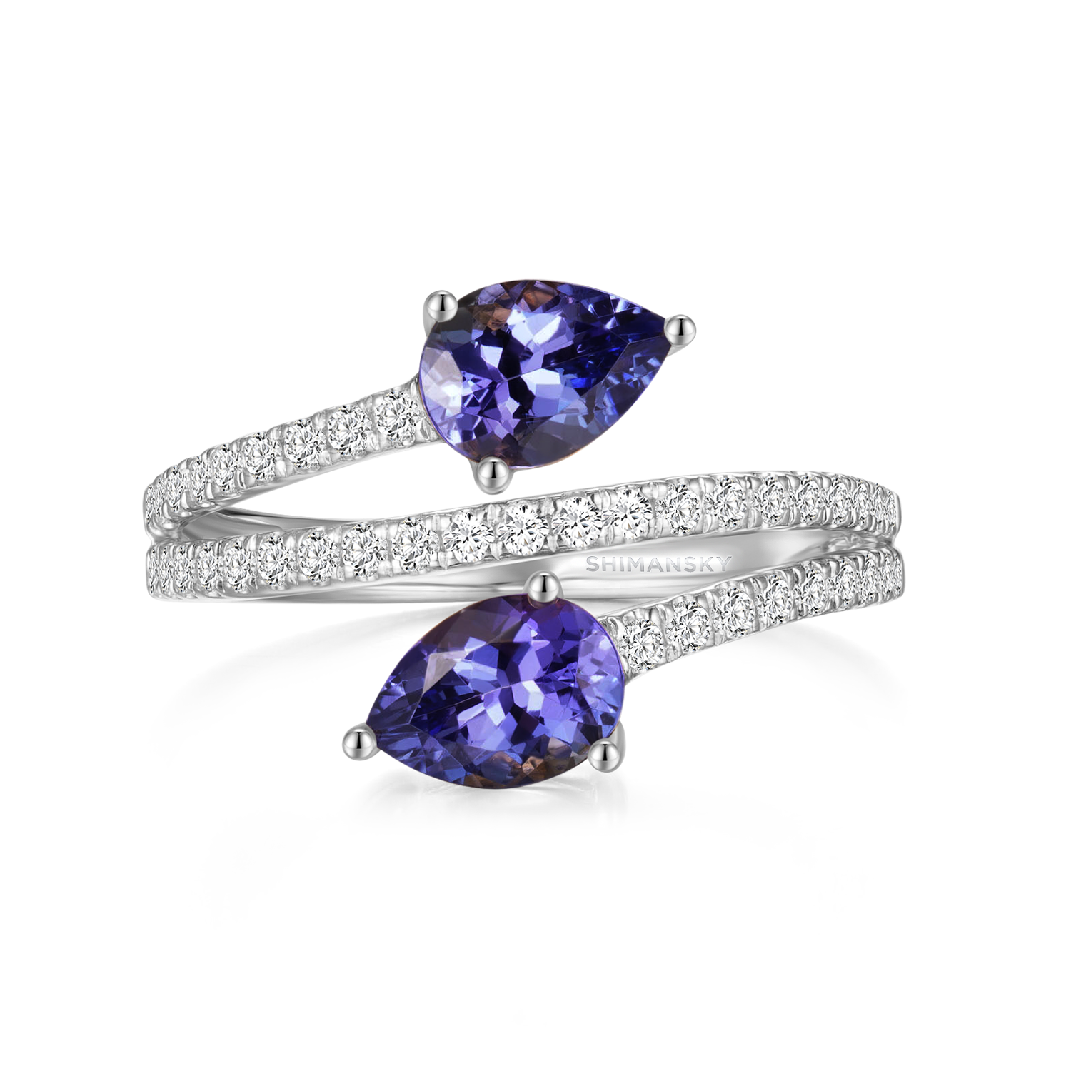 Tanzanite Microset Overlap Ring