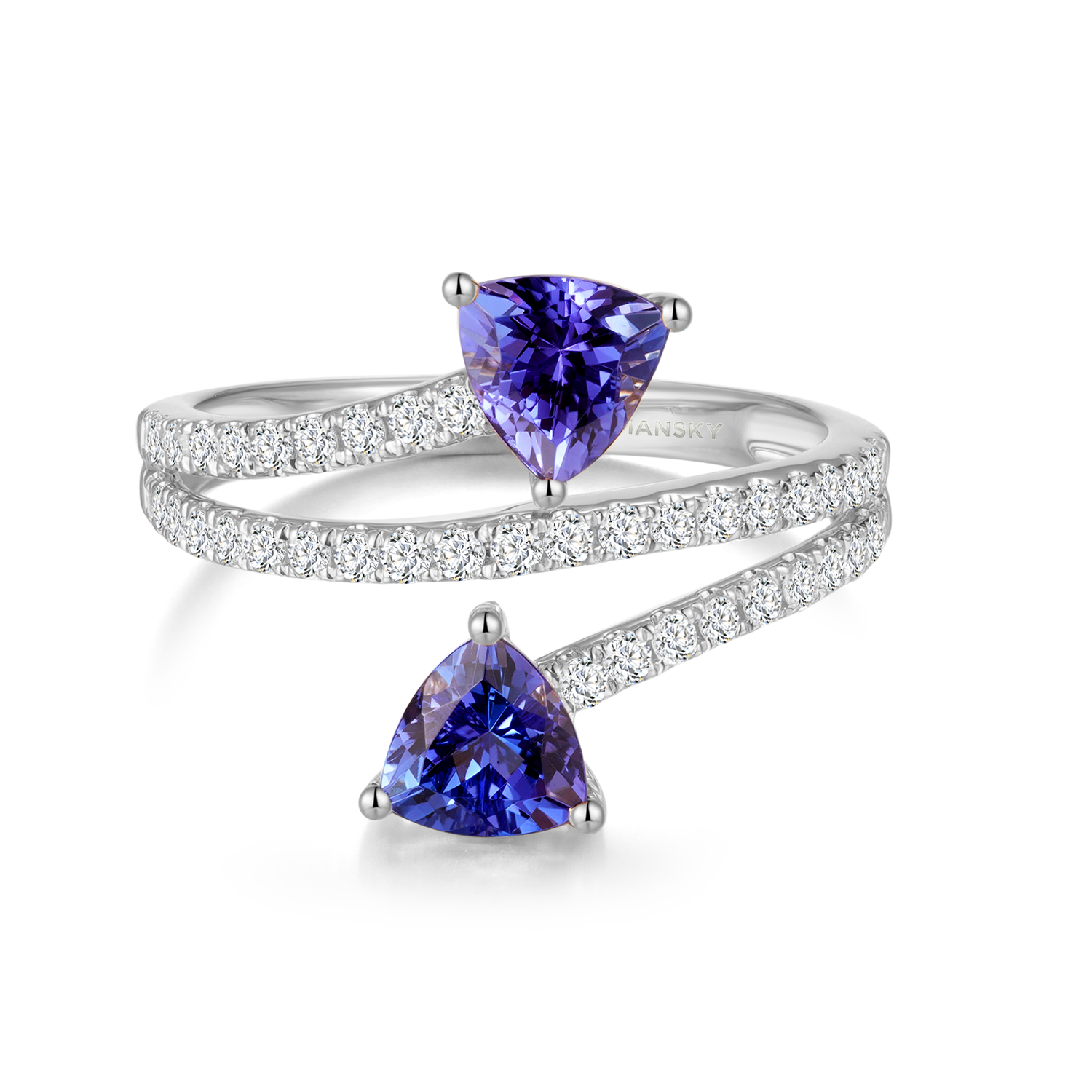 Tanzanite Microset Overlap Ring