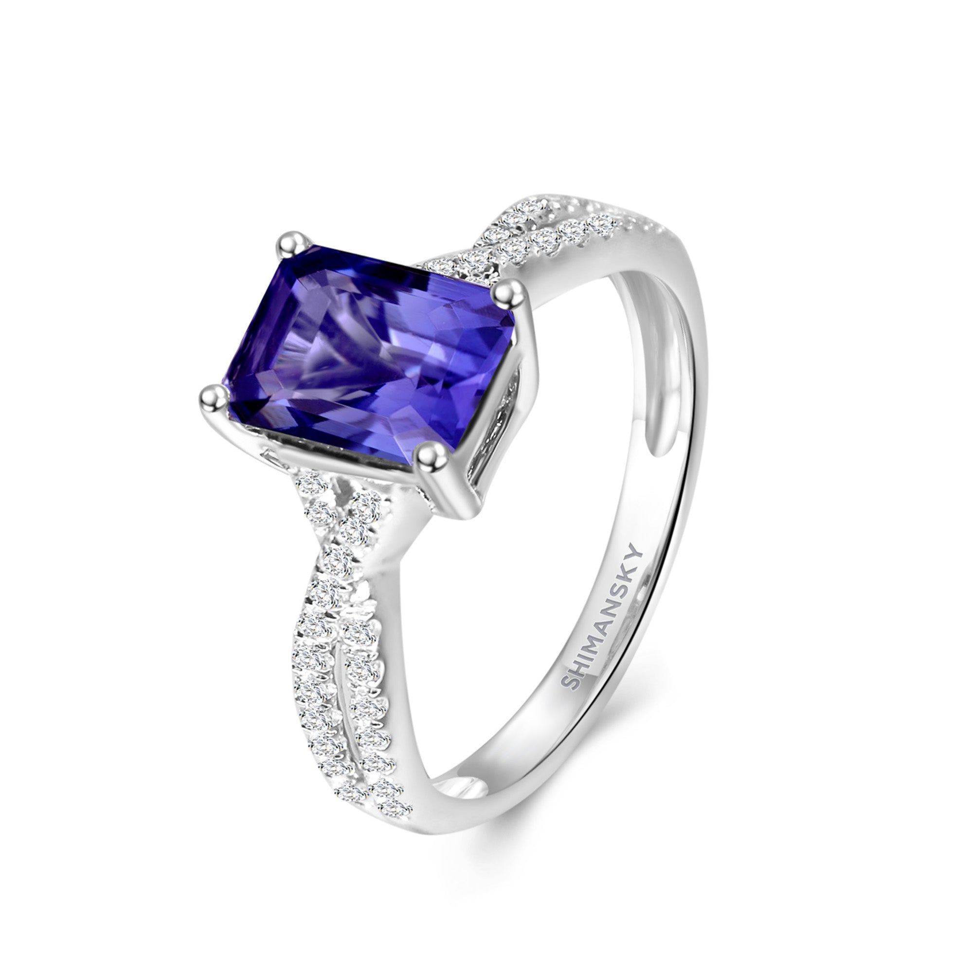 Tanzanite Emerald Microset Ring