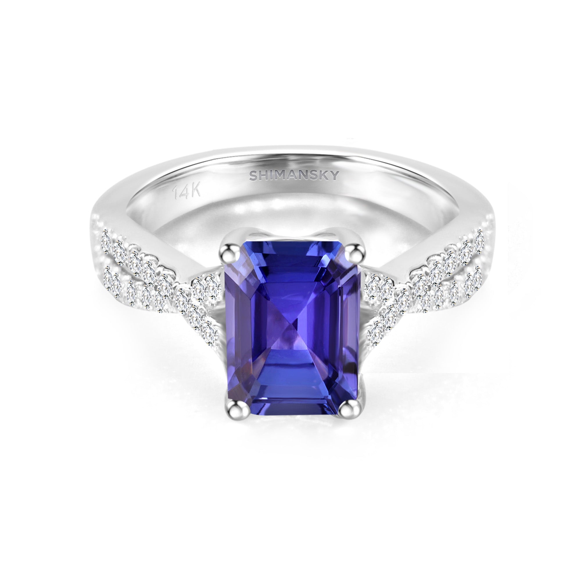 Tanzanite Emerald Microset Ring
