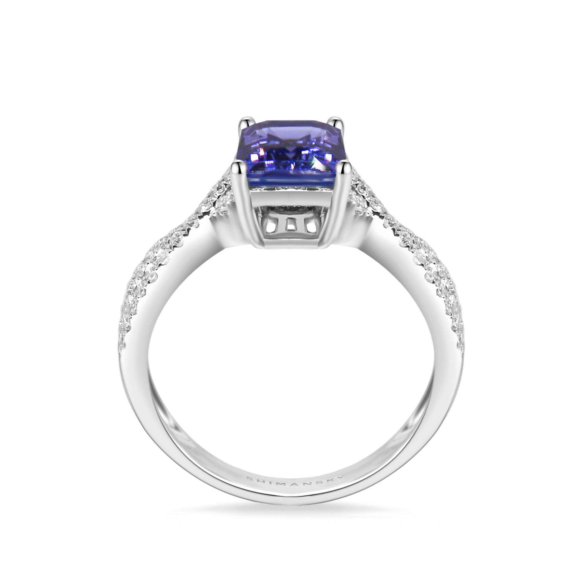 Tanzanite Emerald Microset Ring