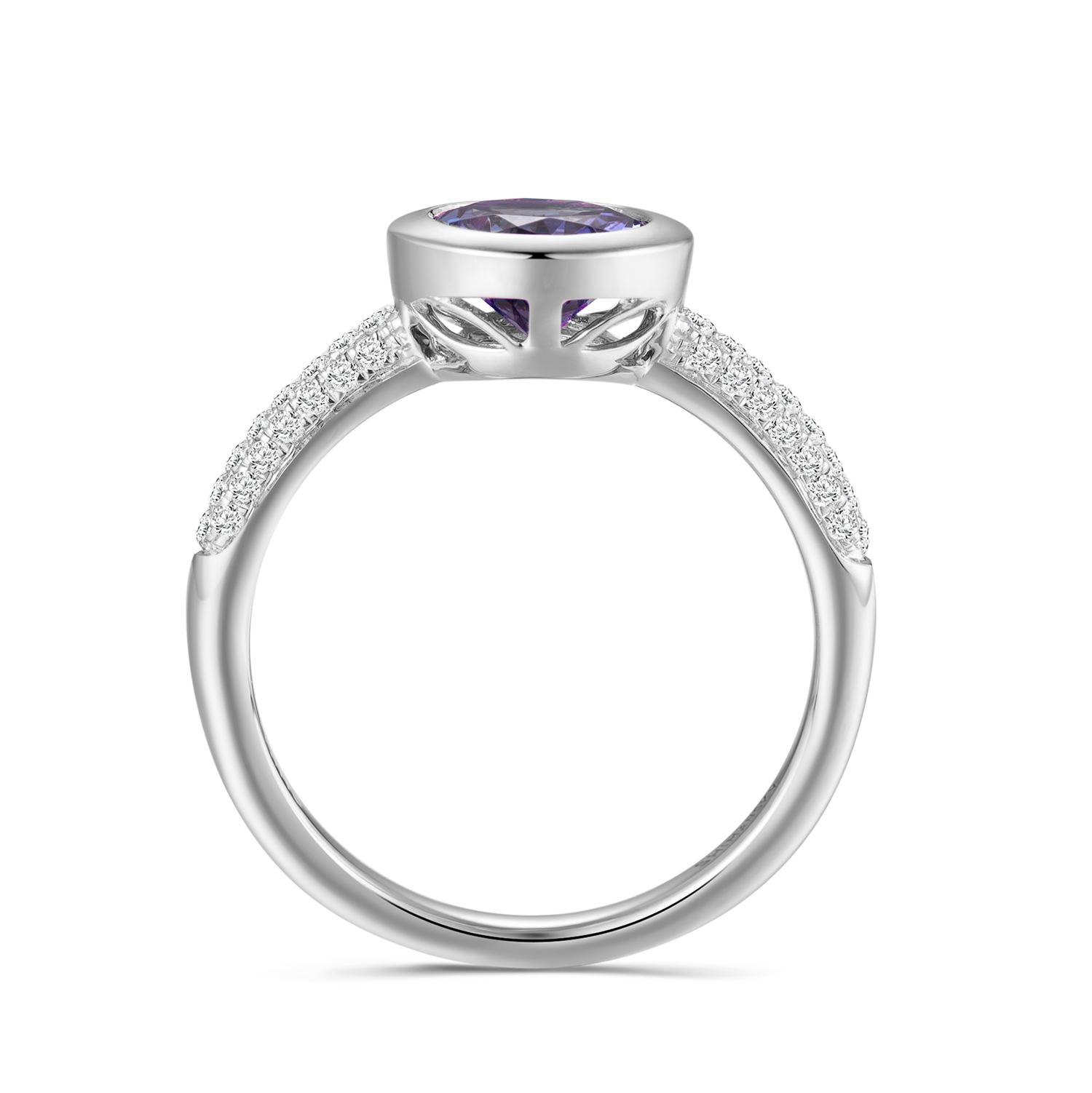 Round Tanzanite Bezel set Ring - Shimansky Jewelry