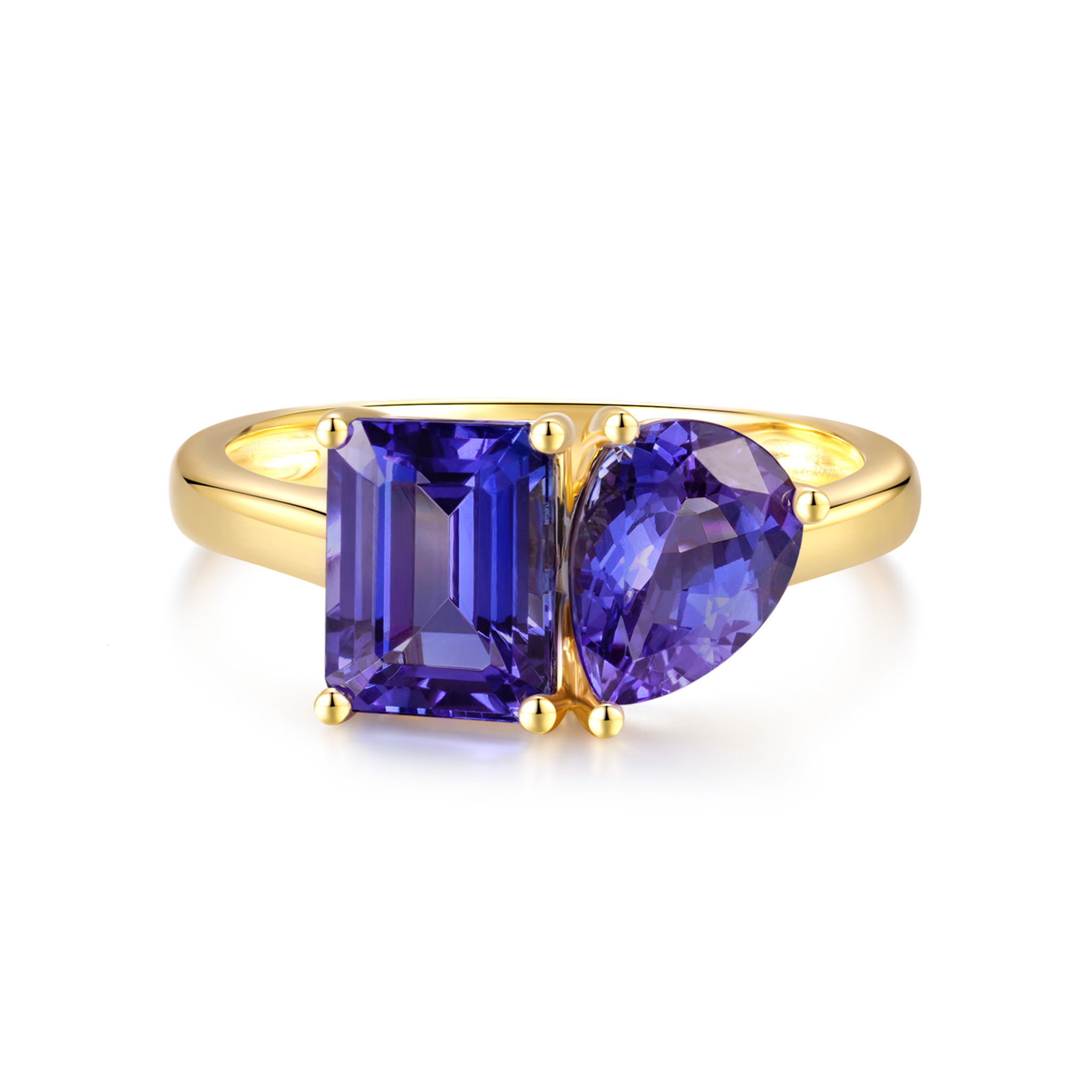 Toi et Moi Mixed Cut Tanzanite Ring