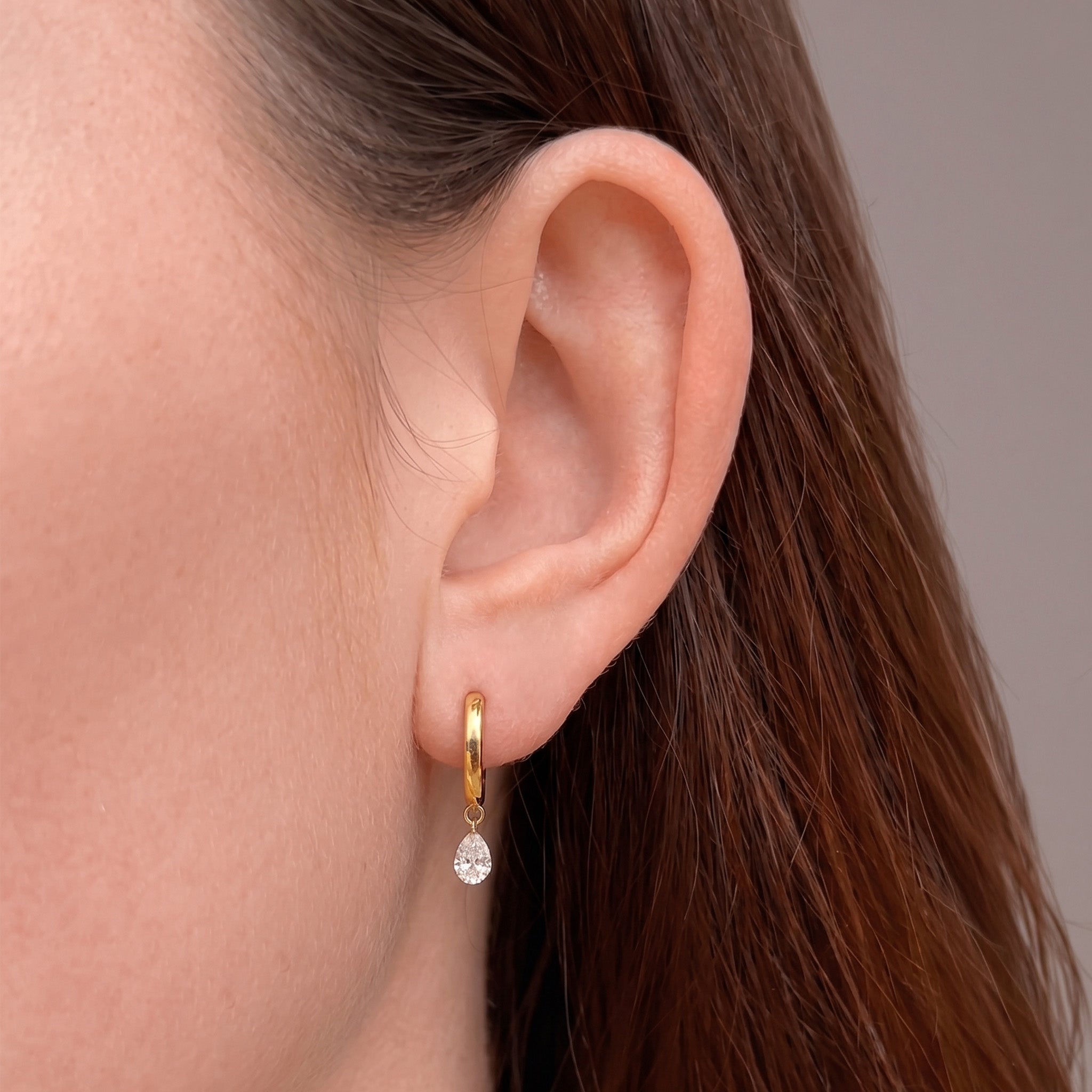 Shimansky 0.5 TCW Frameless Diamond Drop Earrings 14K Yellow Gold Model View