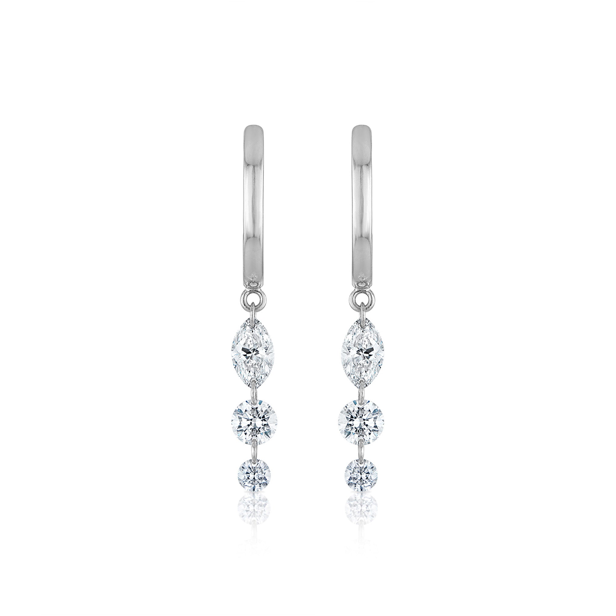 Frameless Diamond Drop Earrings