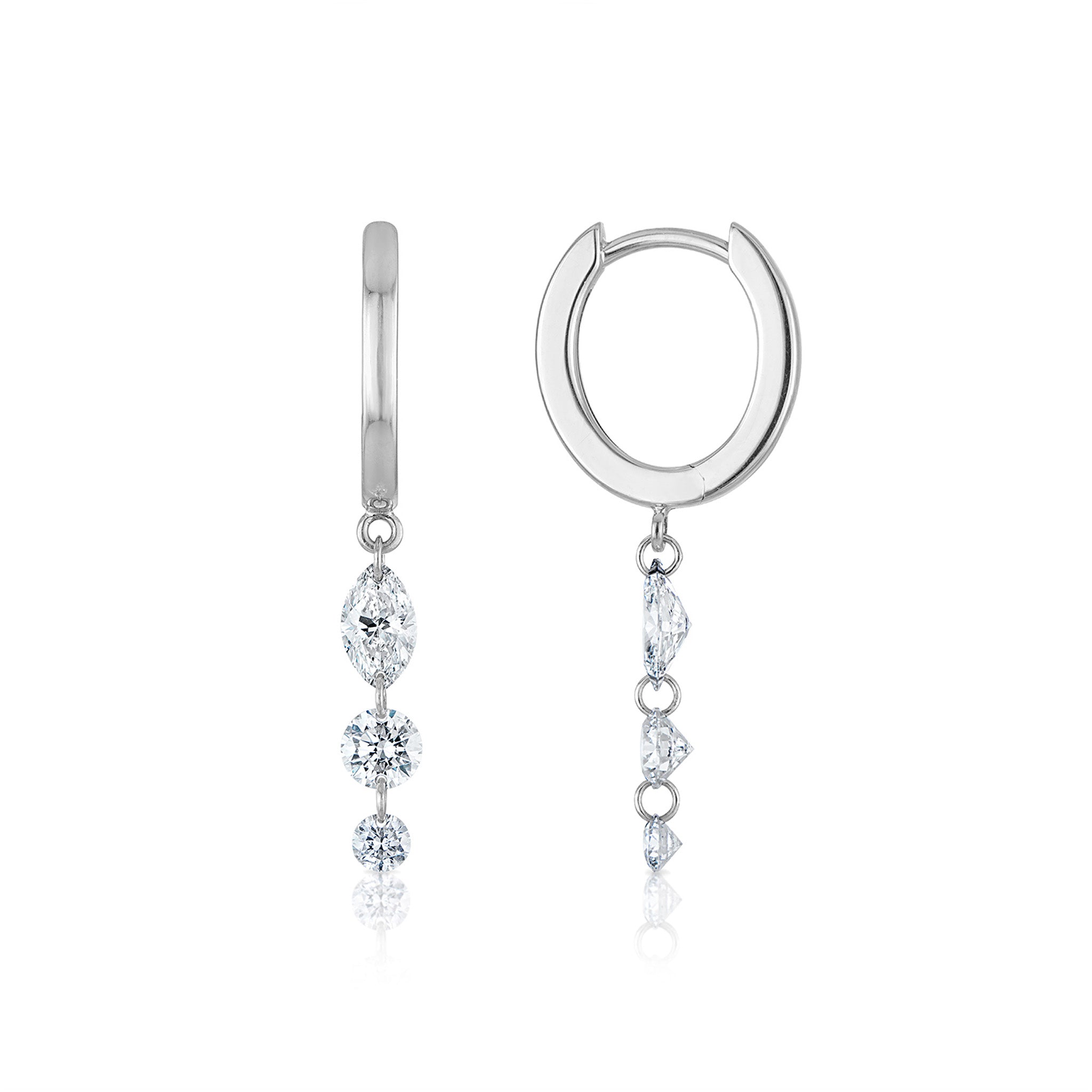 Frameless Diamond Drop Earrings