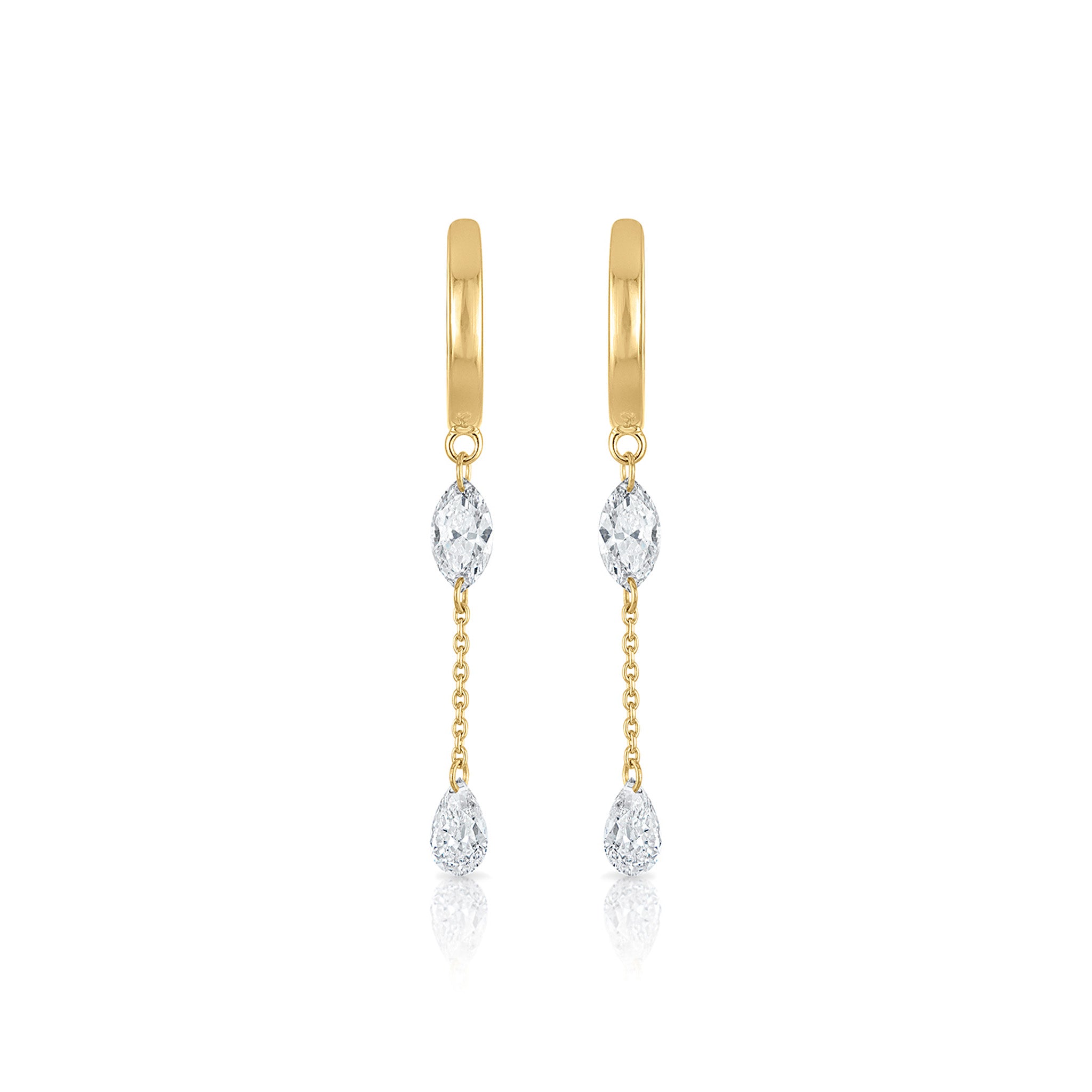 Frameless Diamond Drop Earrings