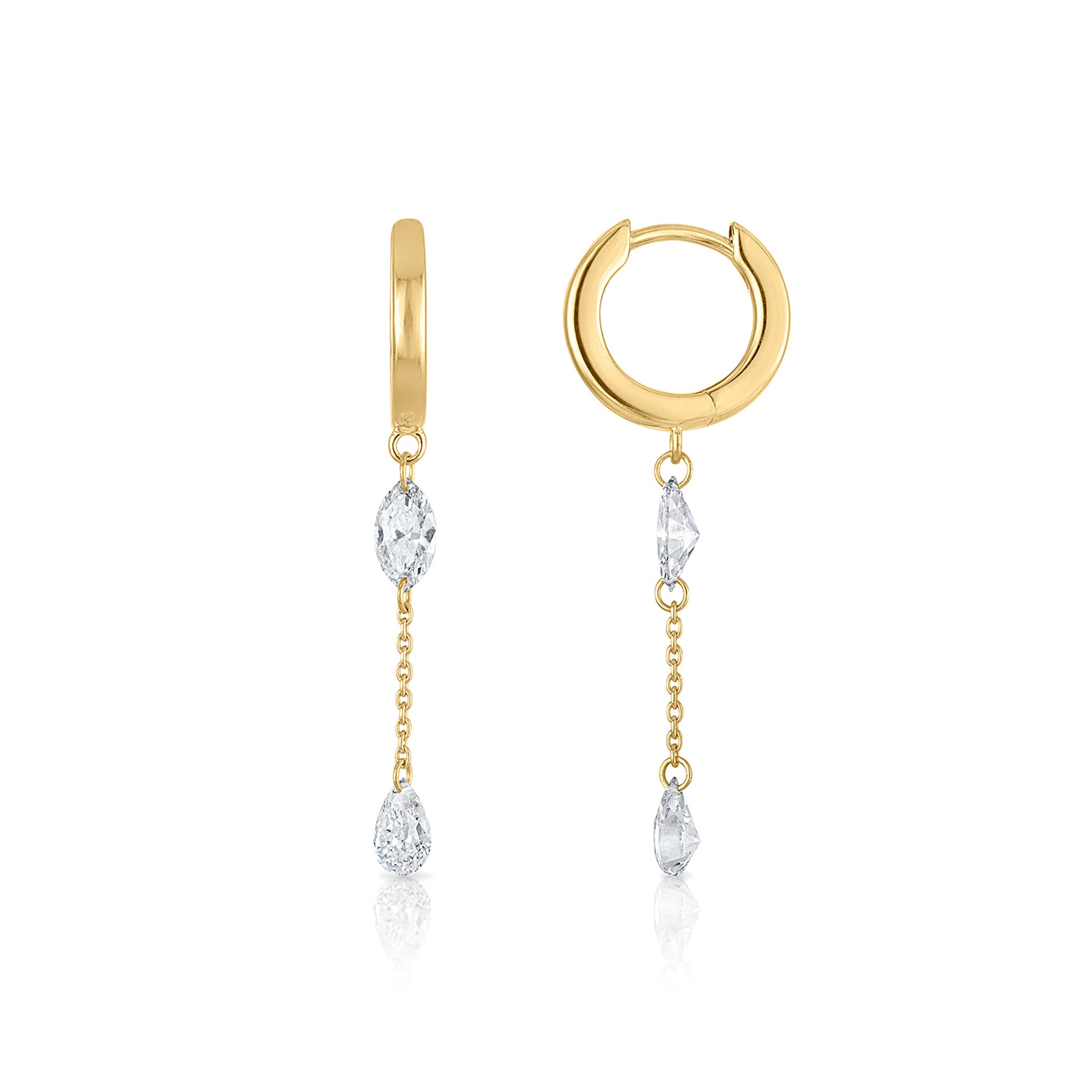 Frameless Diamond Drop Earrings