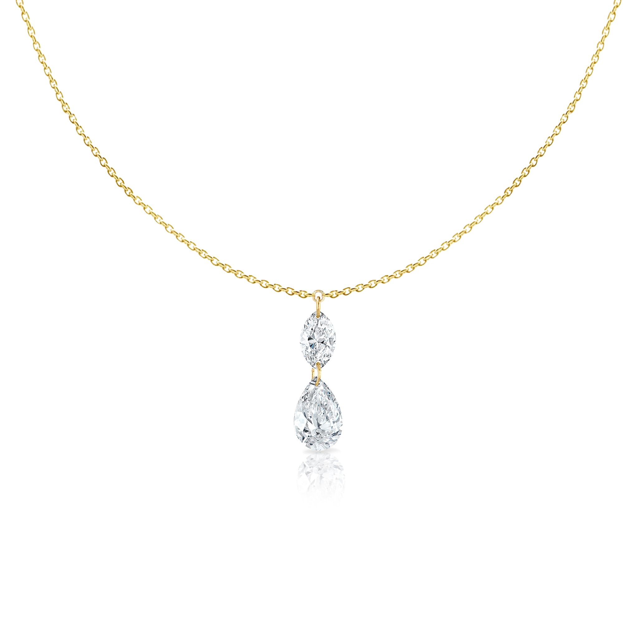 Frameless Diamond Drop Necklace