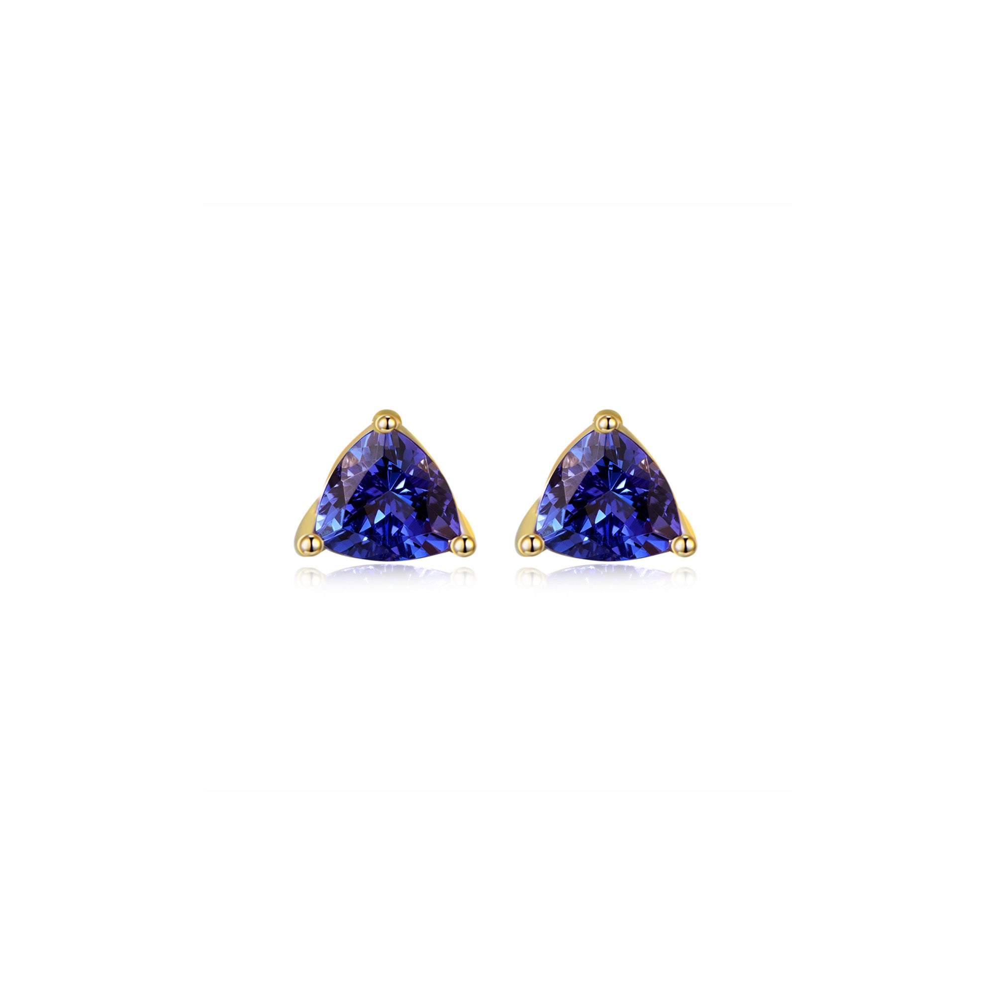Tanzanite Trilliant Solitaire Earrings