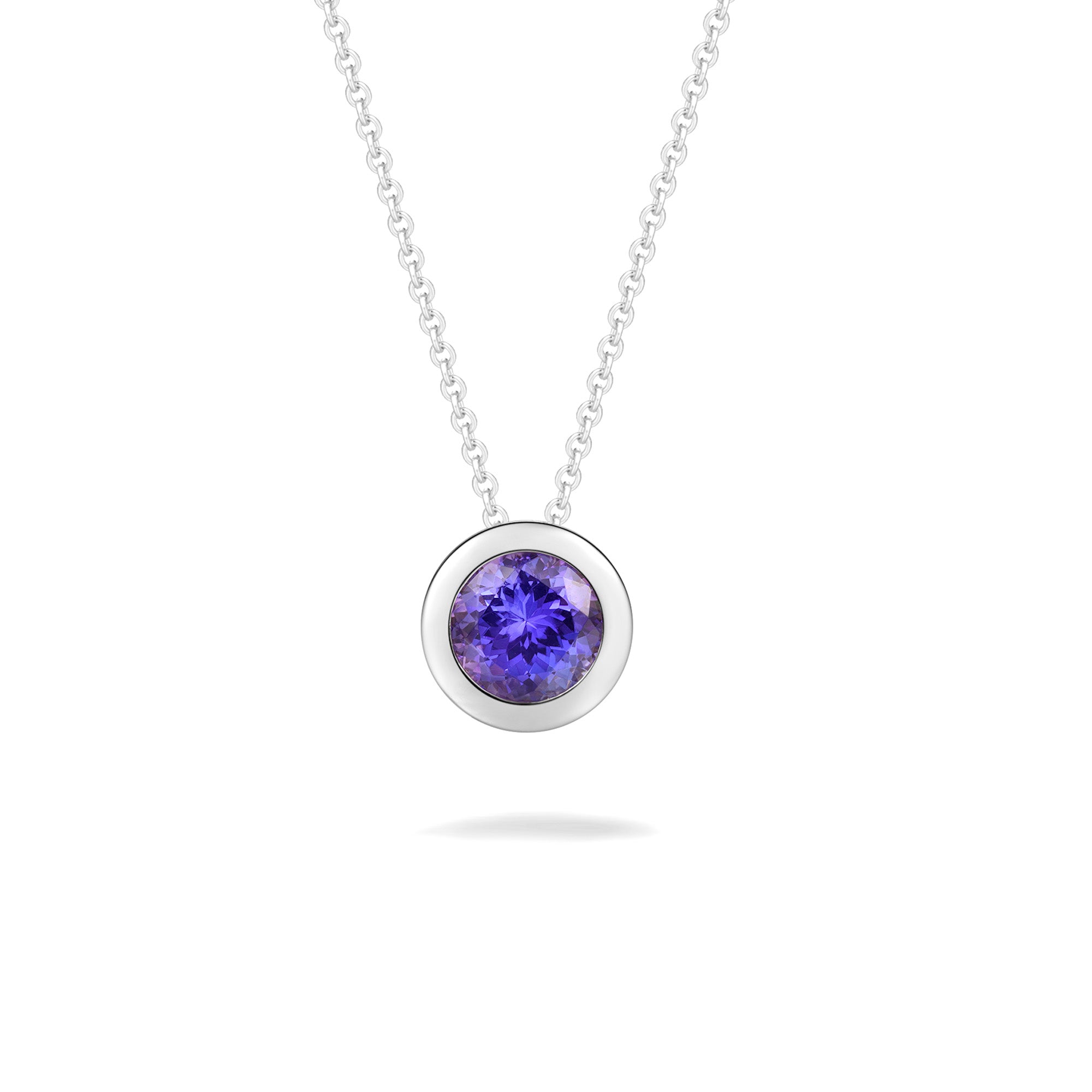 Round Tanzanite Bezel set Pendant