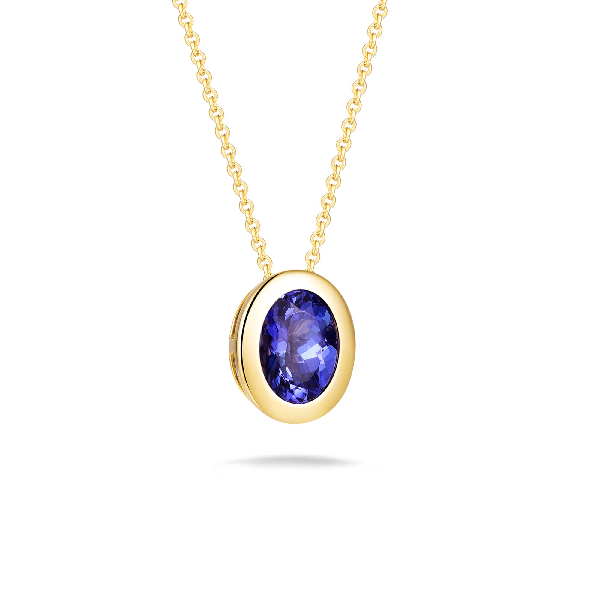 Oval Tanzanite Bezel set Pendant