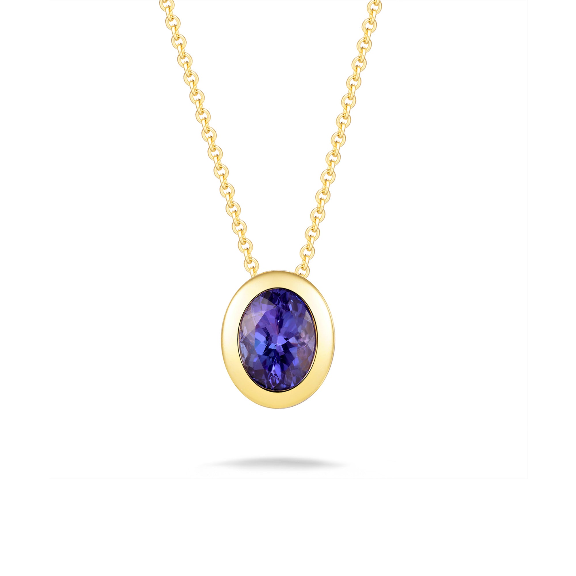 Oval Tanzanite Bezel set Pendant